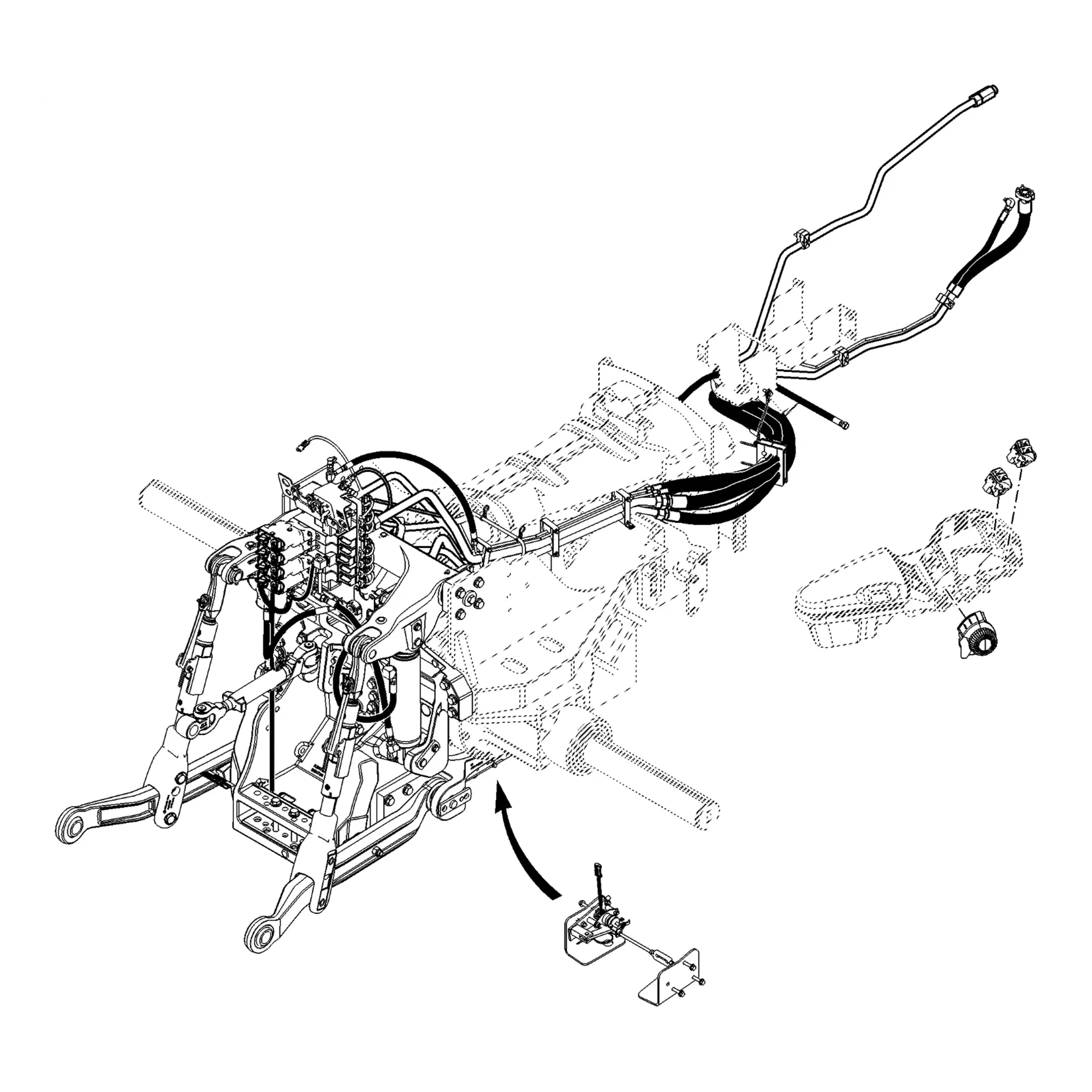 John Deere Electro-Hydraulic 3-Point Hitch, Single Reduction - BRE10161