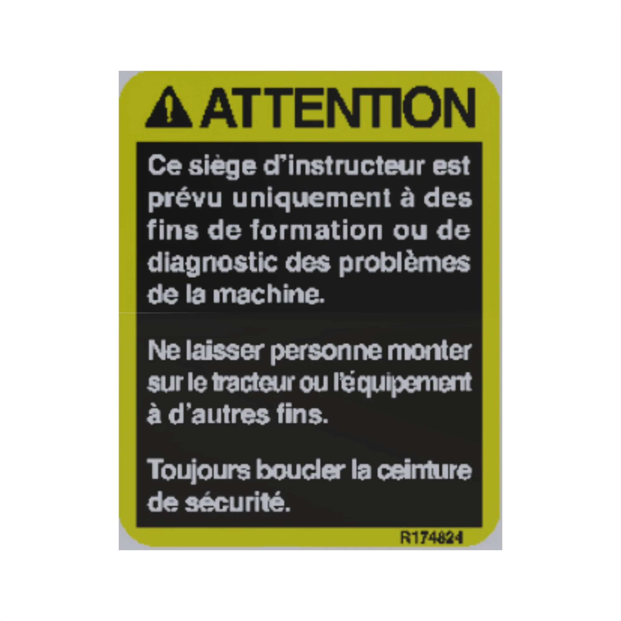 LABEL, INSTRUCTIONAL SEAT  (FRENCH)