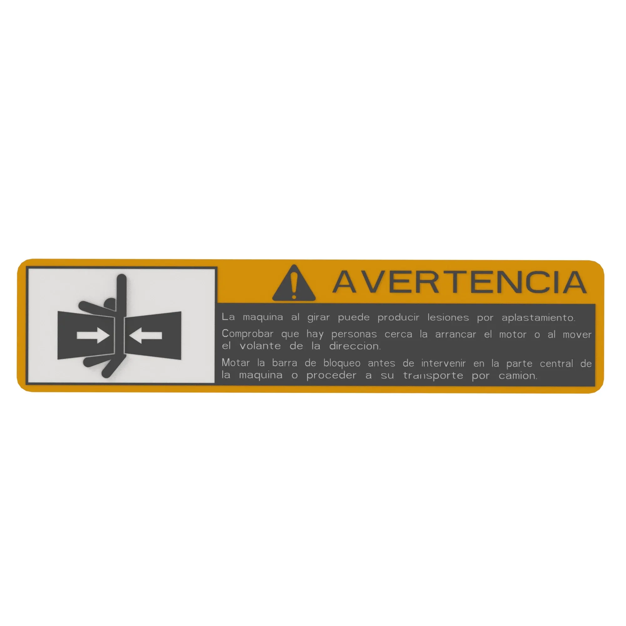 John Deere Safety Sign, Articulation Warning, Spanish - T146504