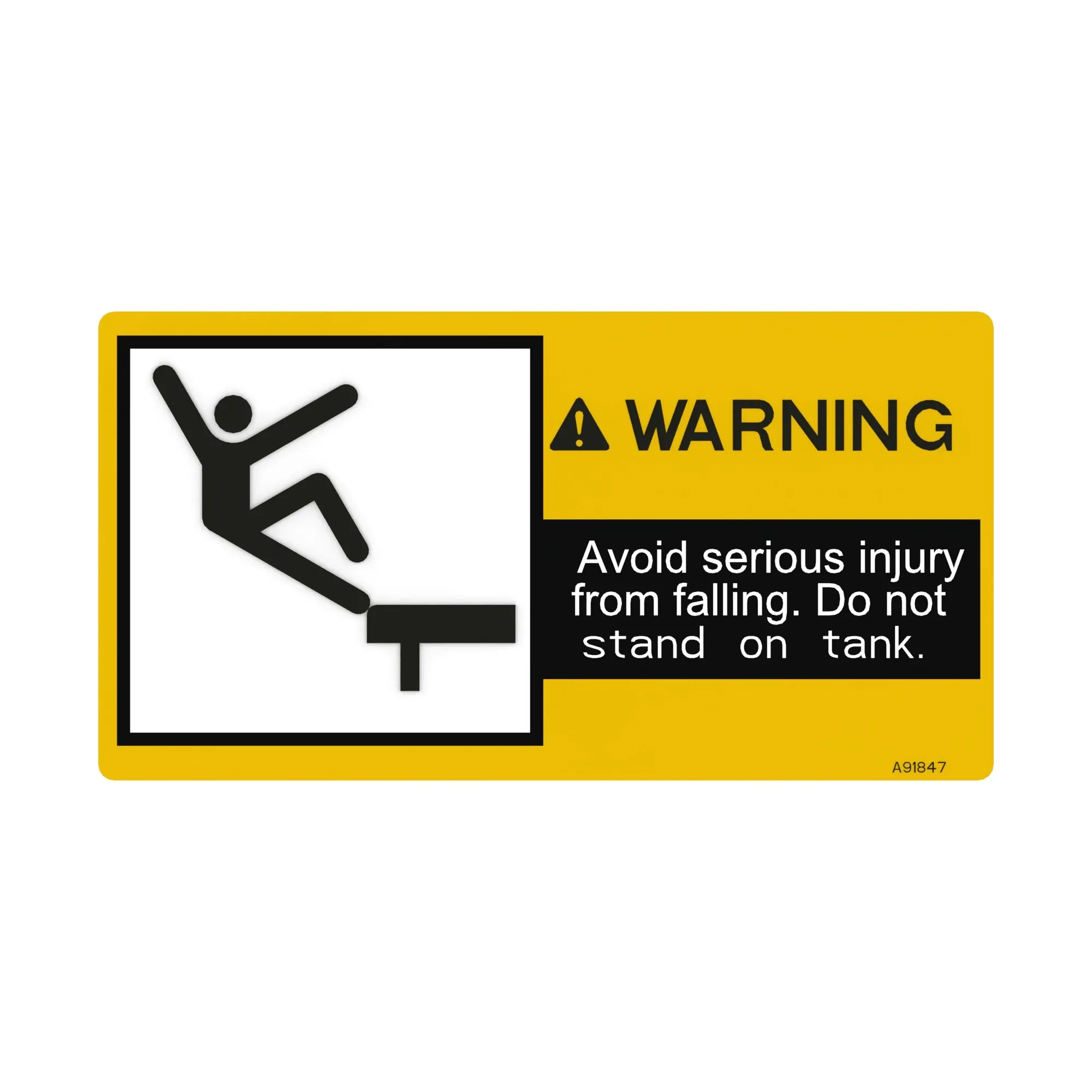John Deere Warning Do Not Stand English, Label - A91847