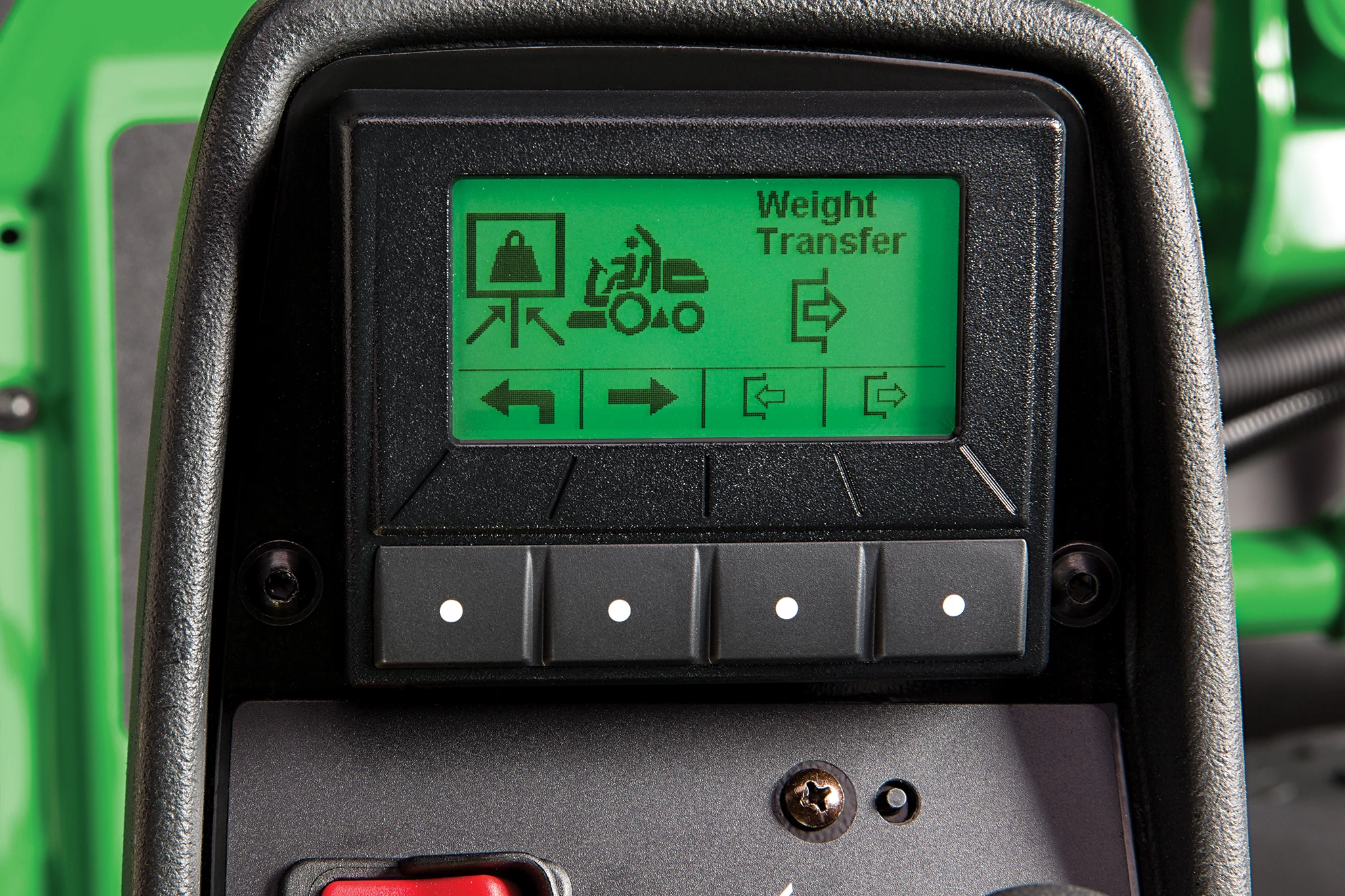Weight transfer display on 9009A TerrainCut Mower