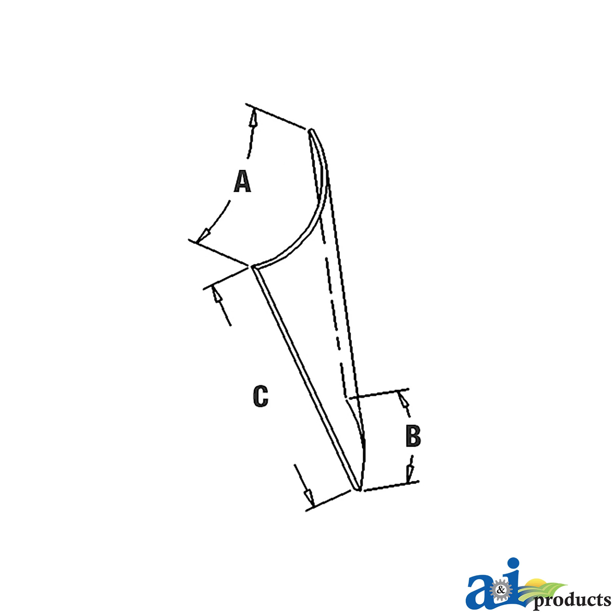 A&I Products Upper Front Windowpane, Right Side - A-R93147
