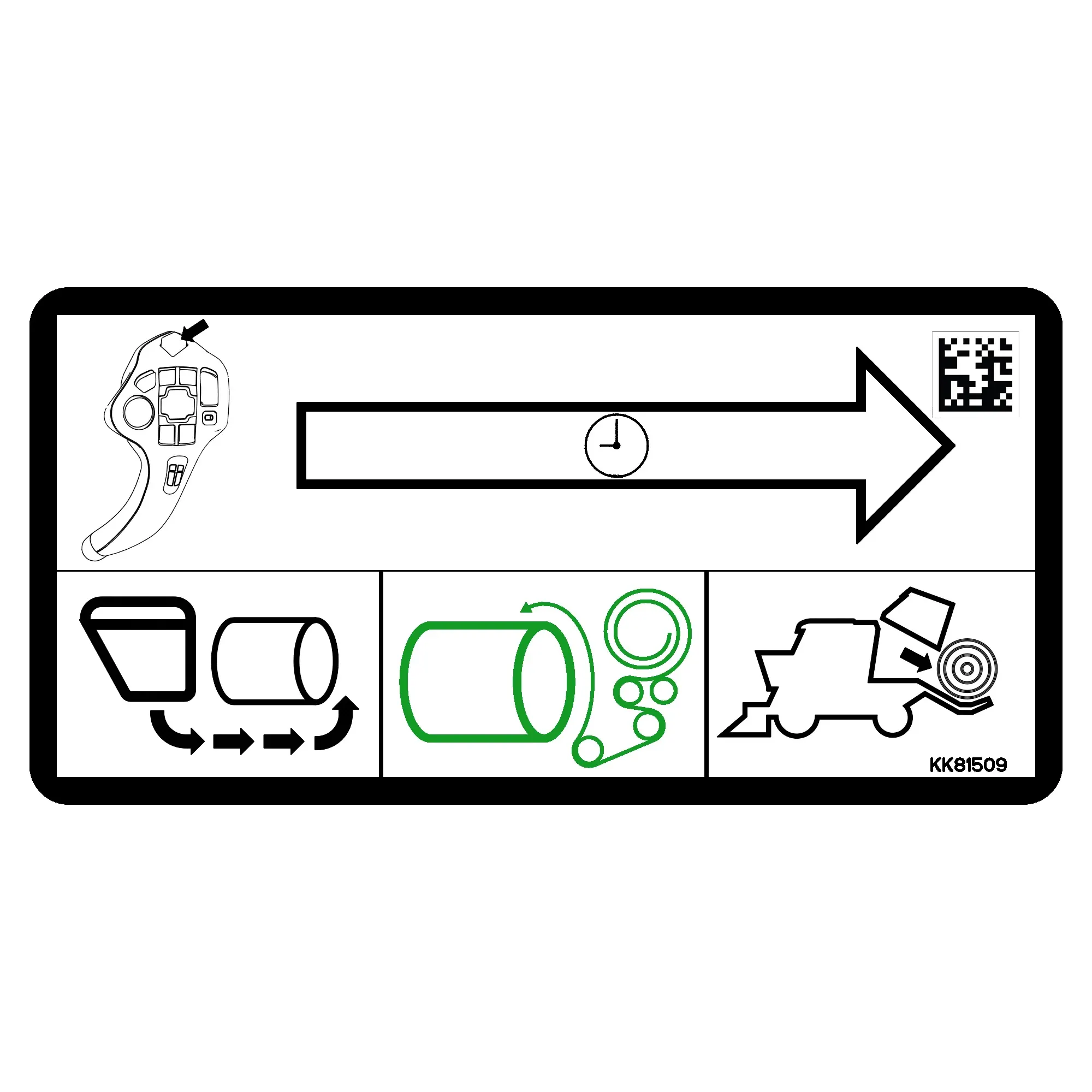 John Deere Unloading Instruction Text Free Label - KK81509
