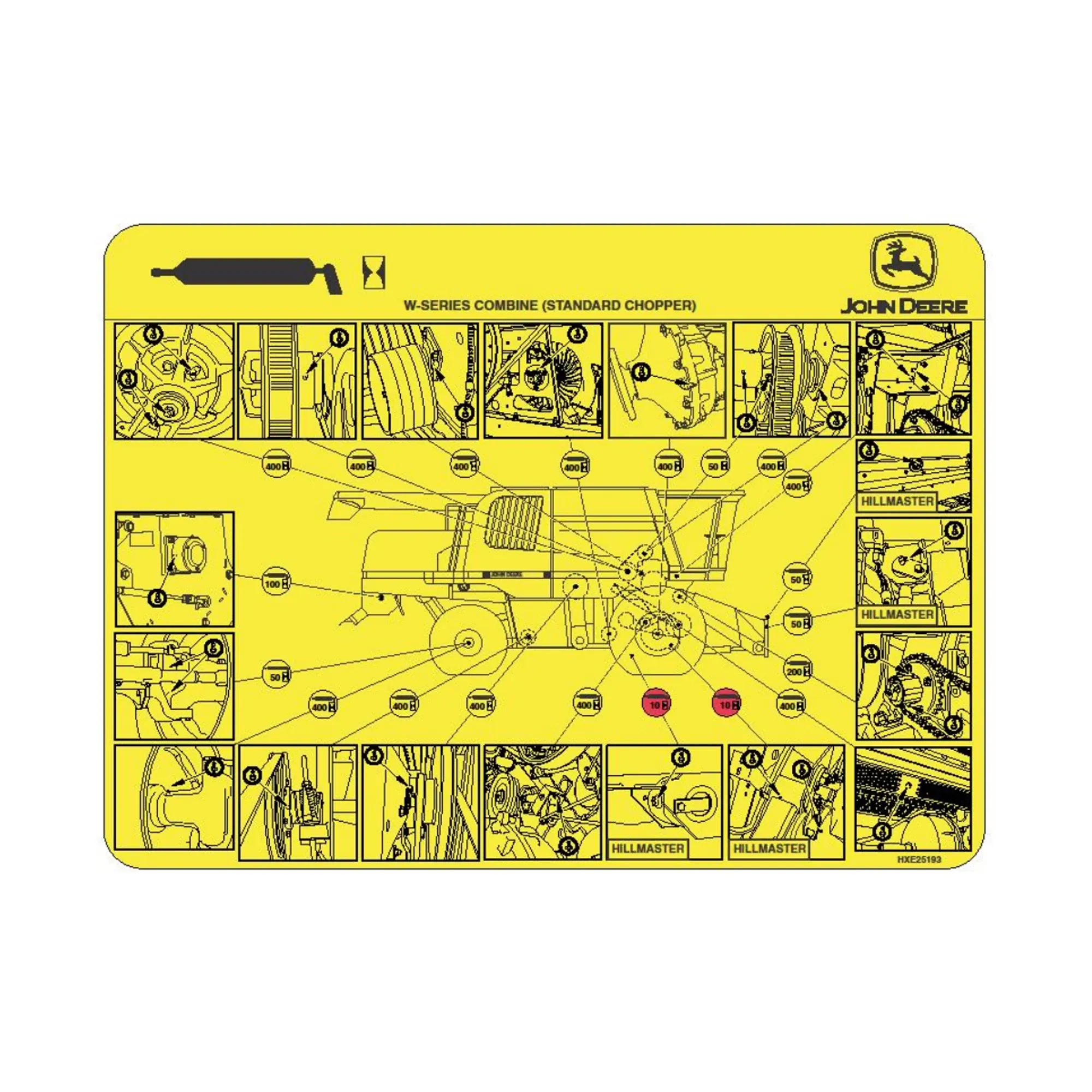 John Deere Lubrication PlanLabel - HXE25193