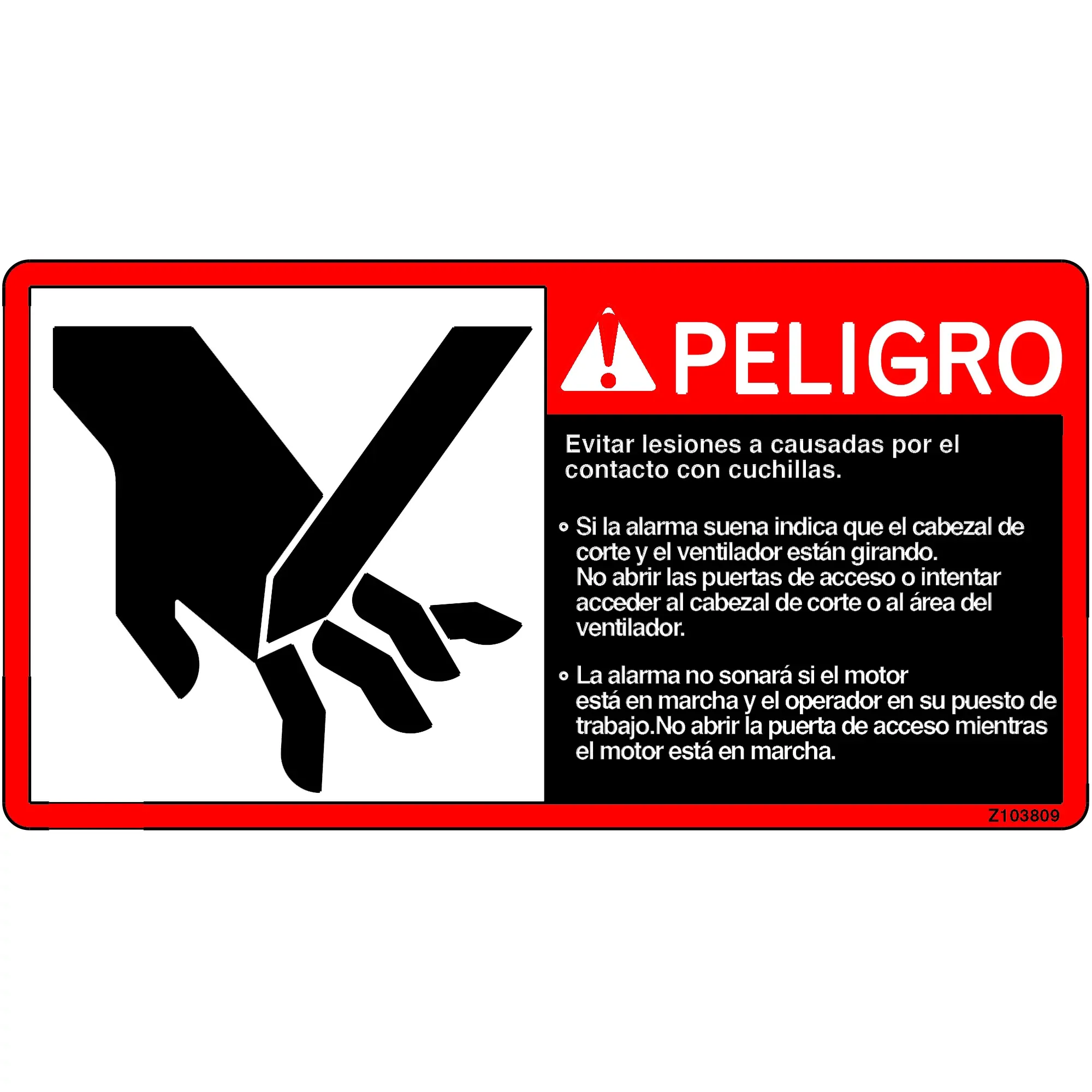 John Deere Safety Sign, Label - Z103909