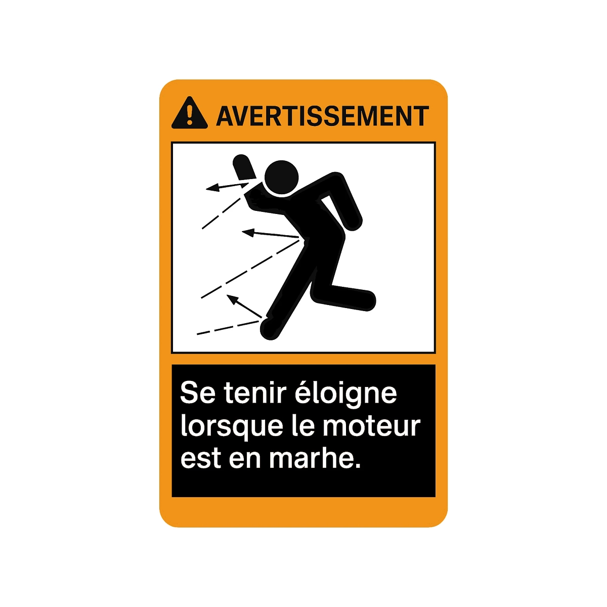 John Deere Warning Sign Projectile Label, French - H149097