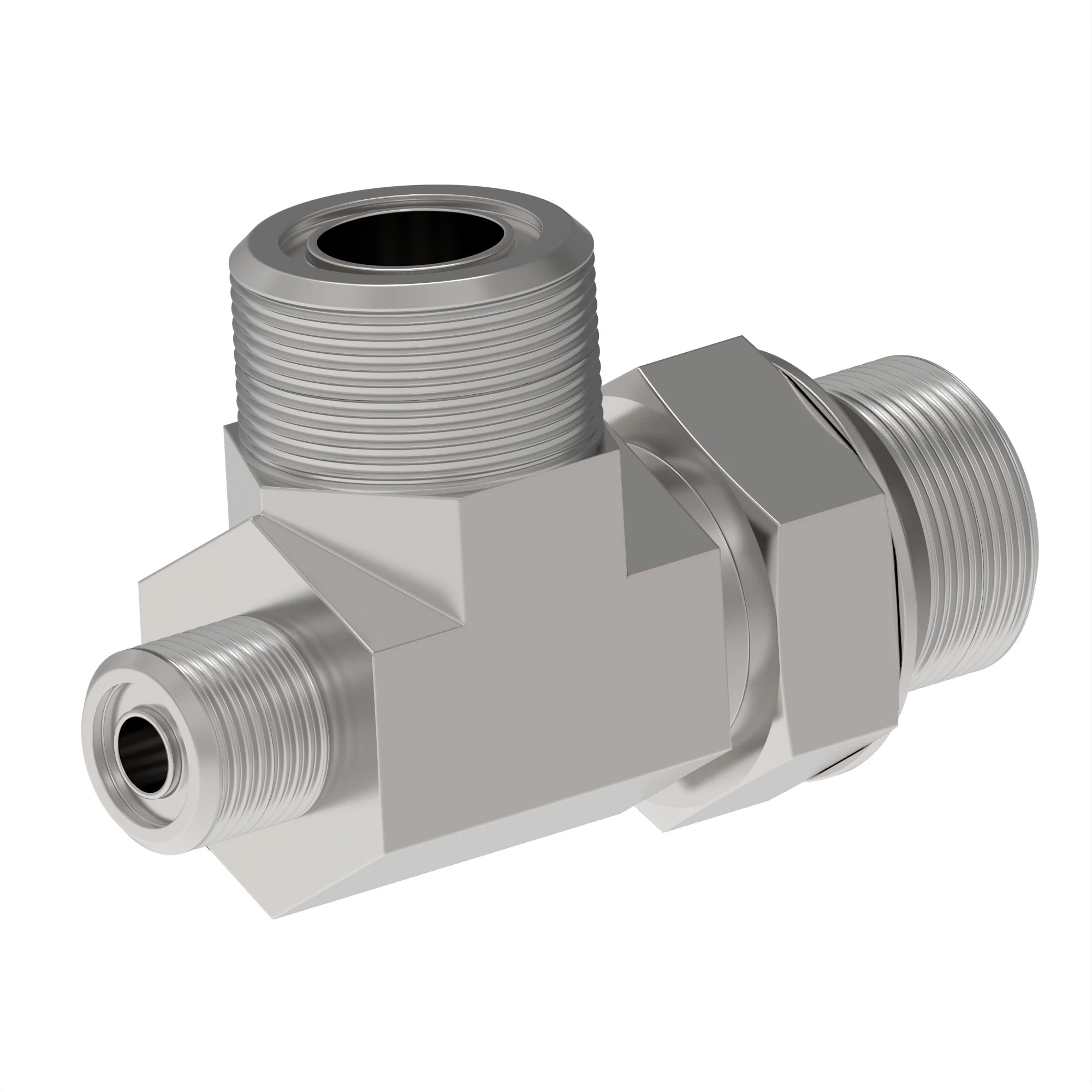 TEE FITTING, RUN TEE,O-RING FSF -6-