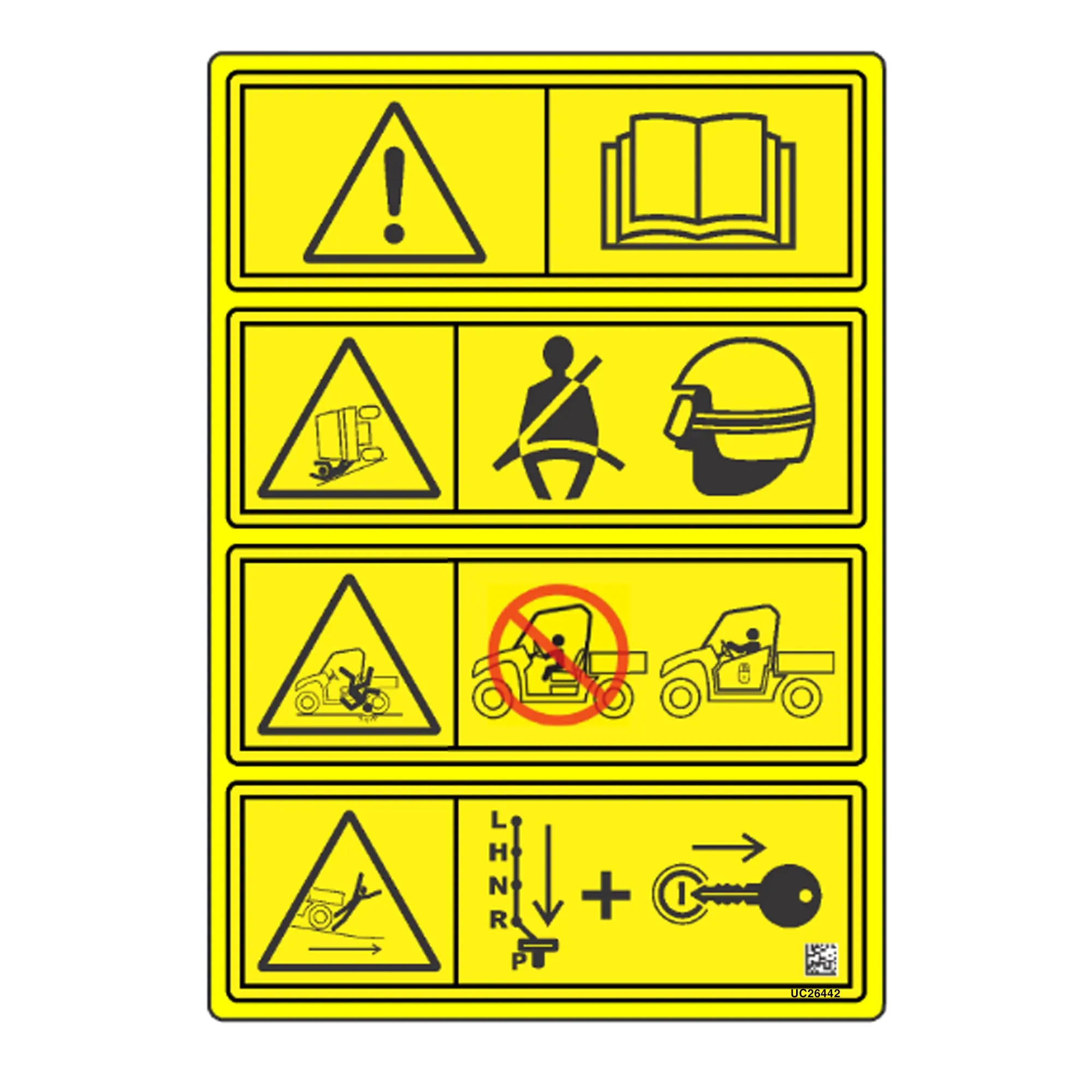 John Deere Safety Sign, Firewall Warning, Left Side - UC26442