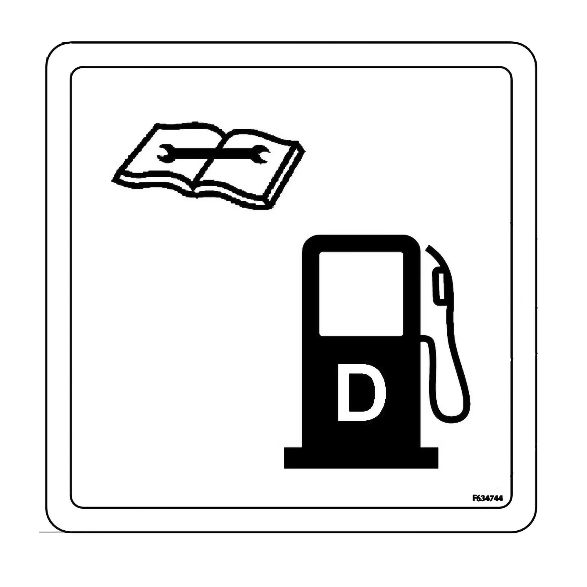 John Deere Label, Diesel Fuel - F634744