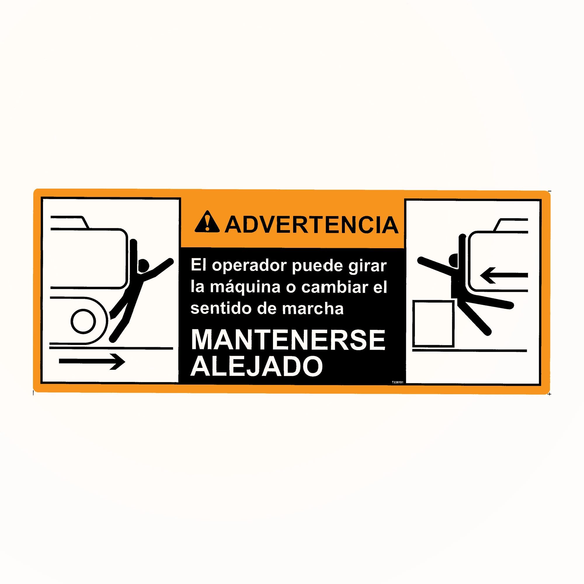 DECAL; STAY CLEAR 149 X 377 SPANISH
