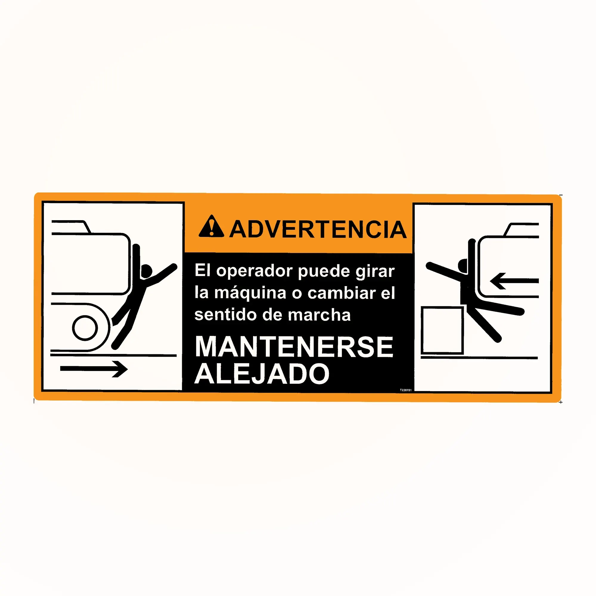 John Deere Stay Clear 149 X 377 Decal, Spanish - T238191