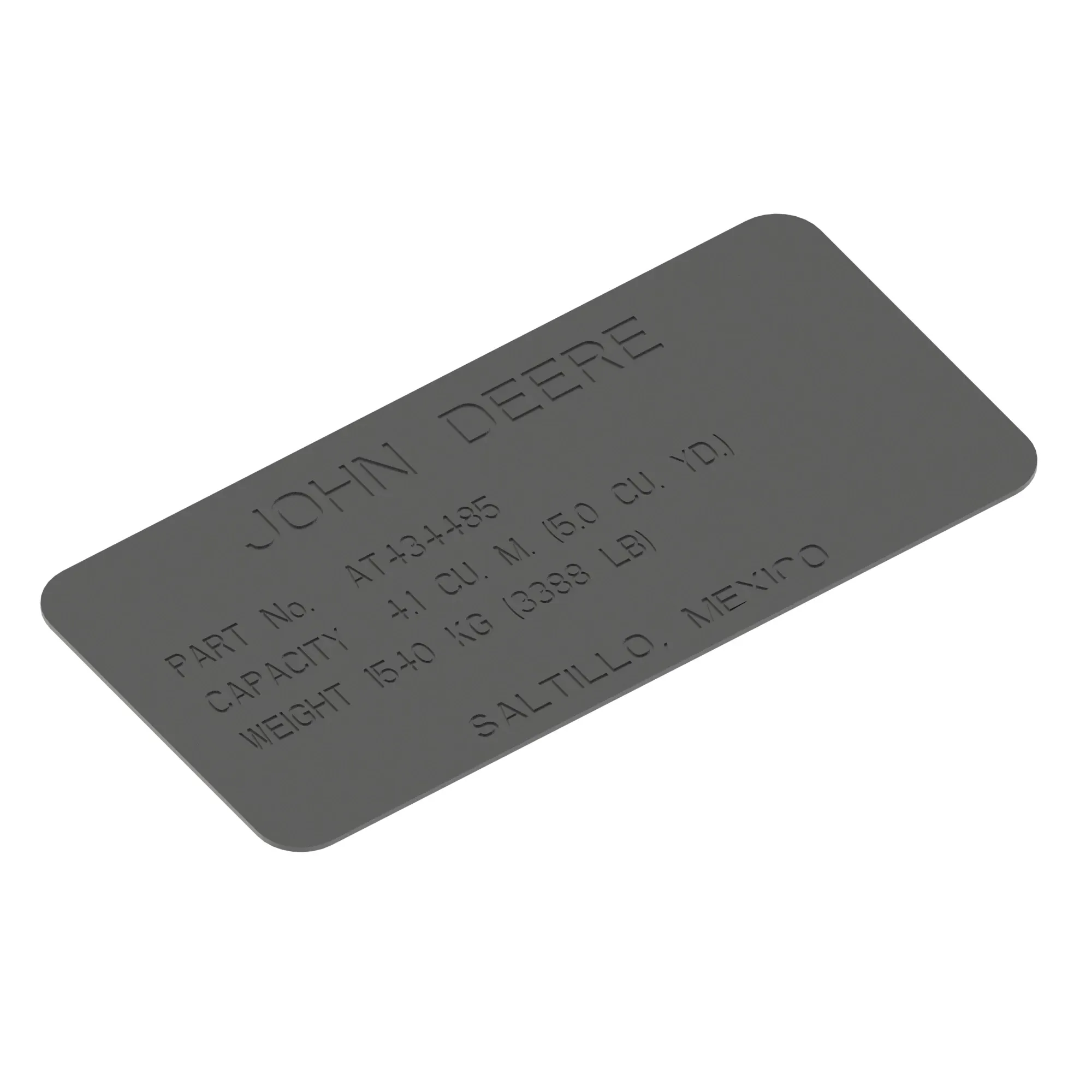 John Deere Identification Plate - T341151
