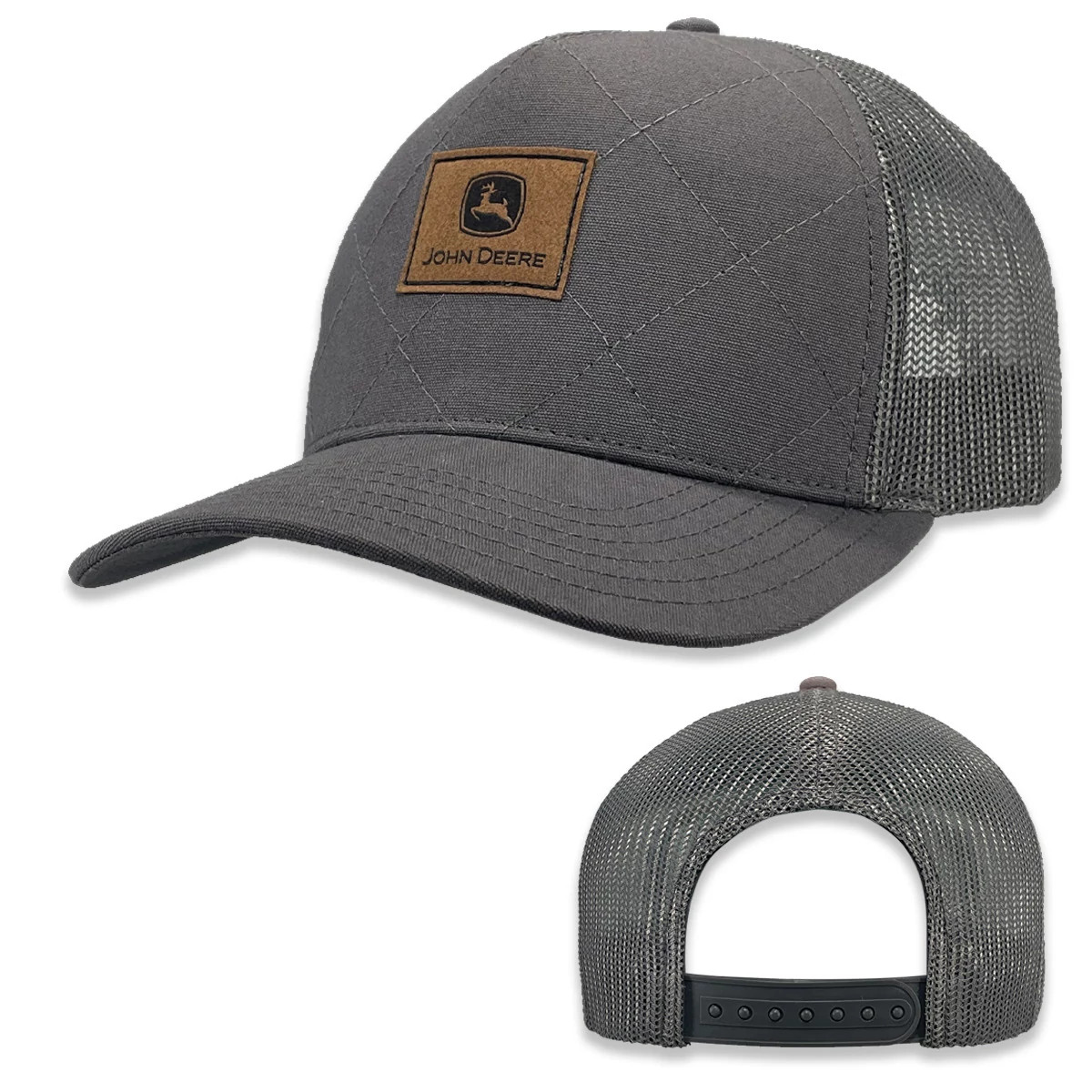 Quilted Gray Canvas Trucker Hat | Shop.Deere.com