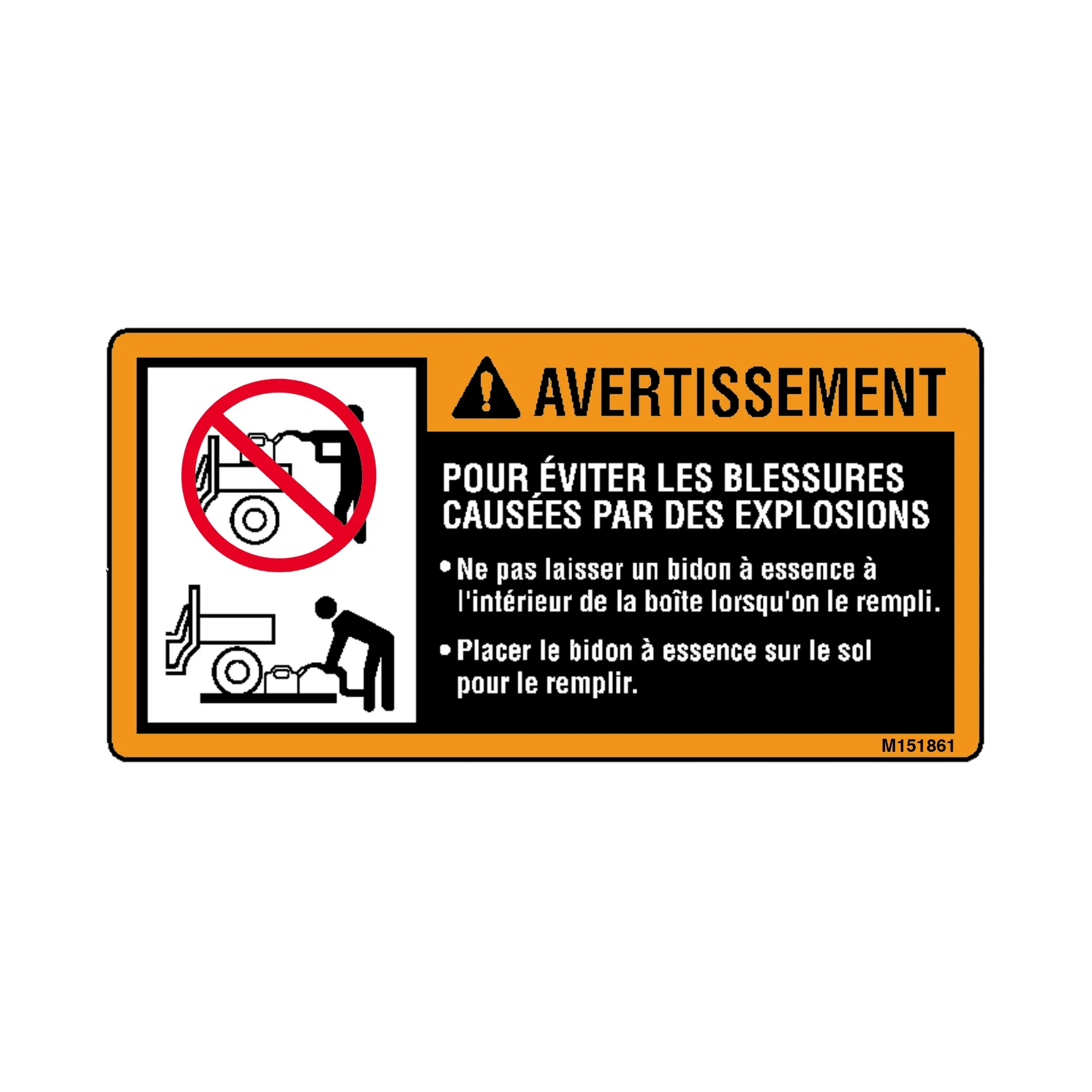 John Deere Safety Sign, Explosion Warning - M151861