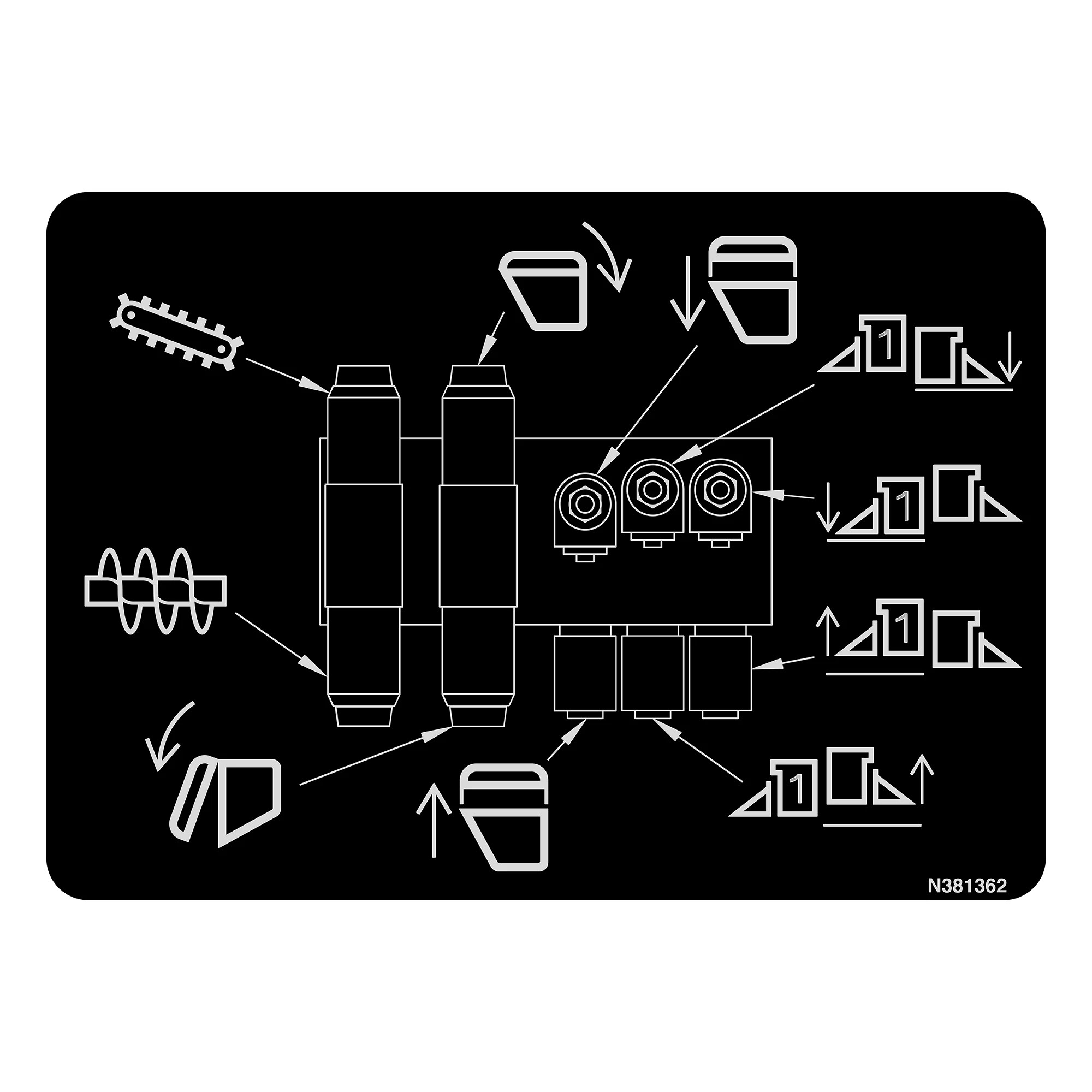 John Deere Main Valve Text Free Label - N381362