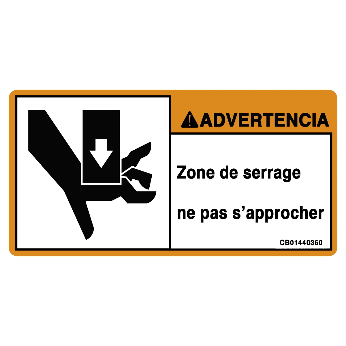 Decal-Warning-Pinch Area(Fren)