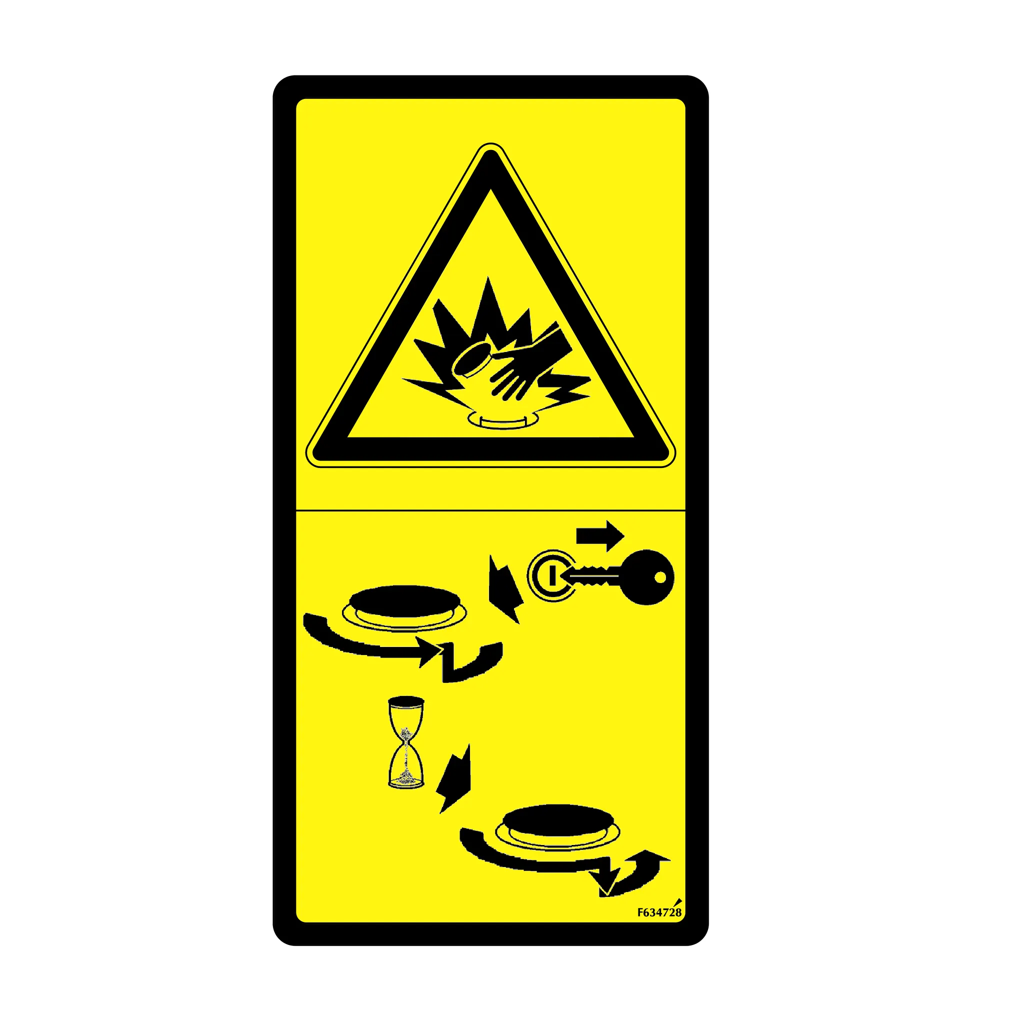 John Deere Hot Coolant, Open Slowly Label - F634728