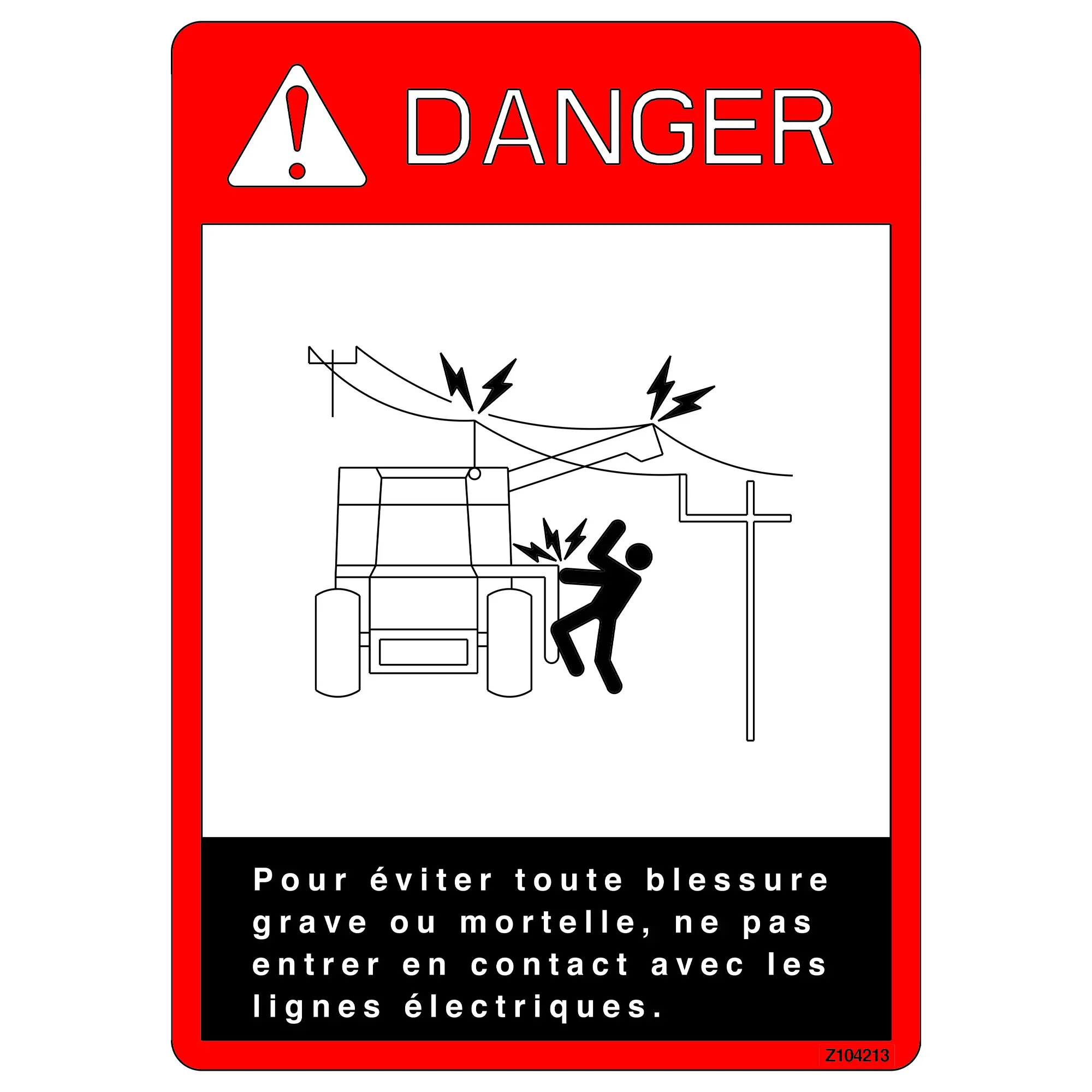 John Deere Safety Sign, Label - Z104213