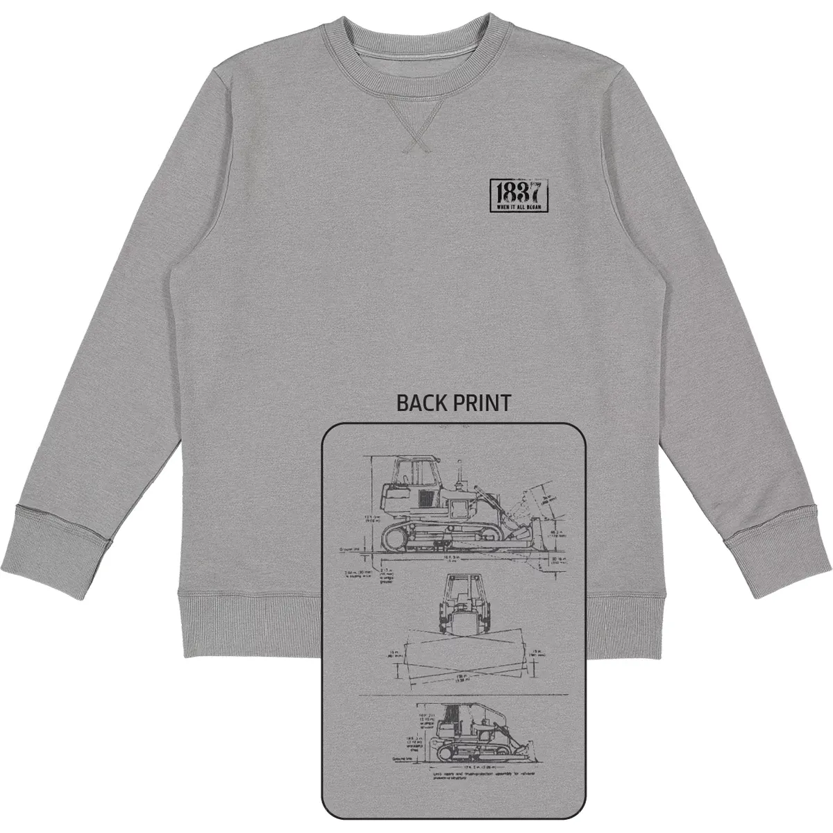 Unisex Schematic Diagram Crewneck | Vintage Collection