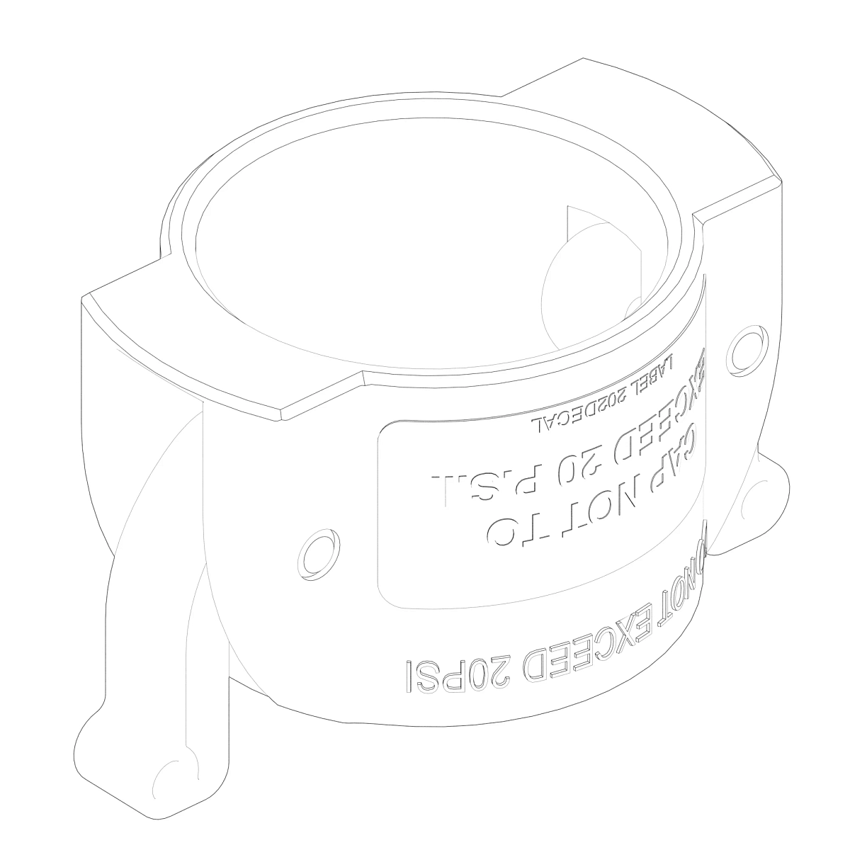 Cap, 1.5" Poly - Short Arms
