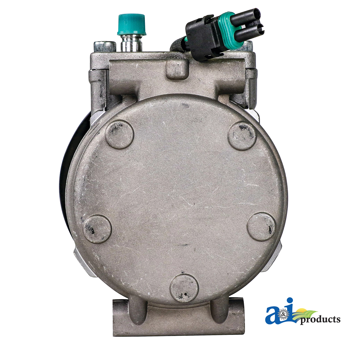 Compressor Rear View A-AT168543: Rear Port Air Conditioning Compressor, 24 Volt | Shop.Deere.com