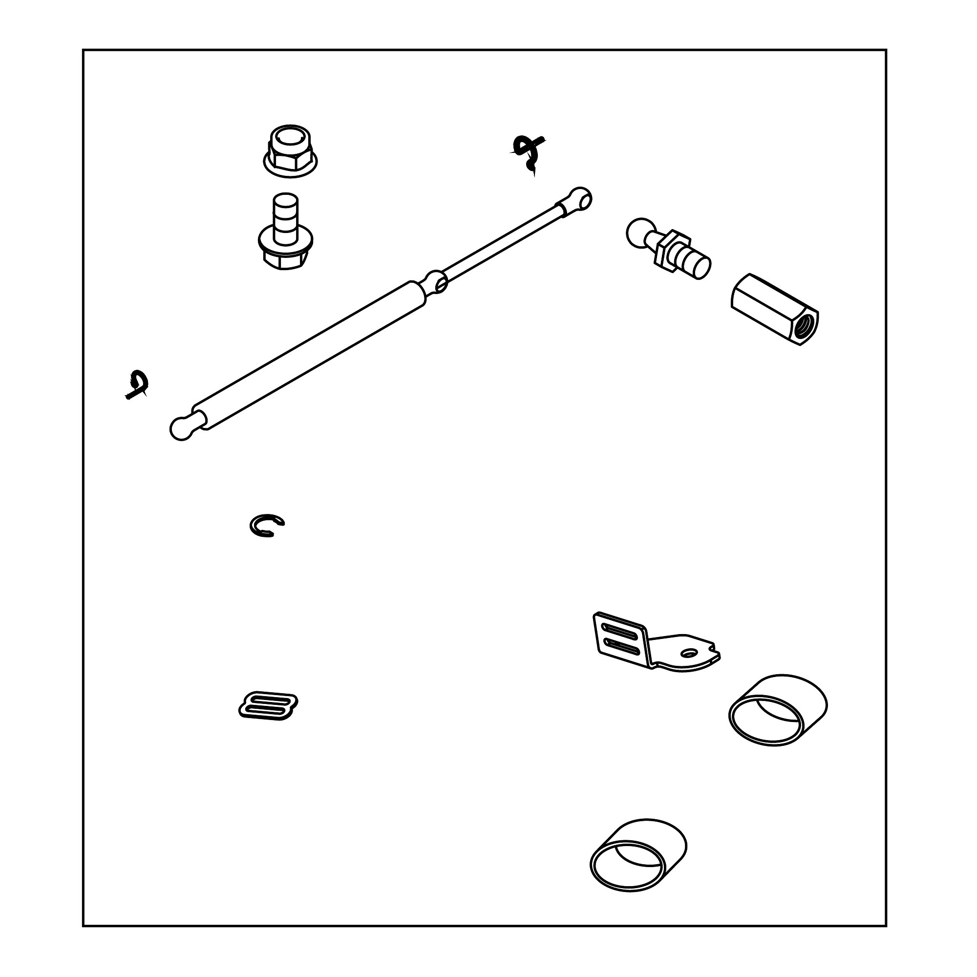 John Deere Deluxe Cab Poly Door Hardware Kit - AM147744