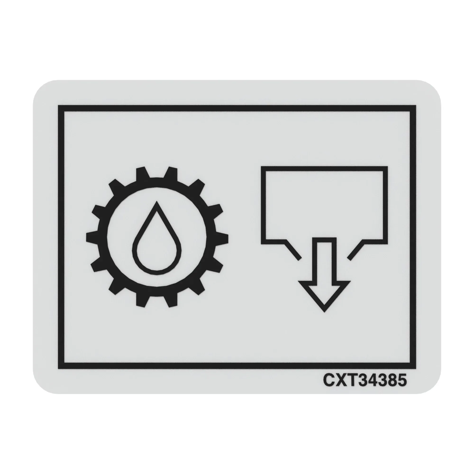 John Deere Engine Oil Drain Label - CXT34385