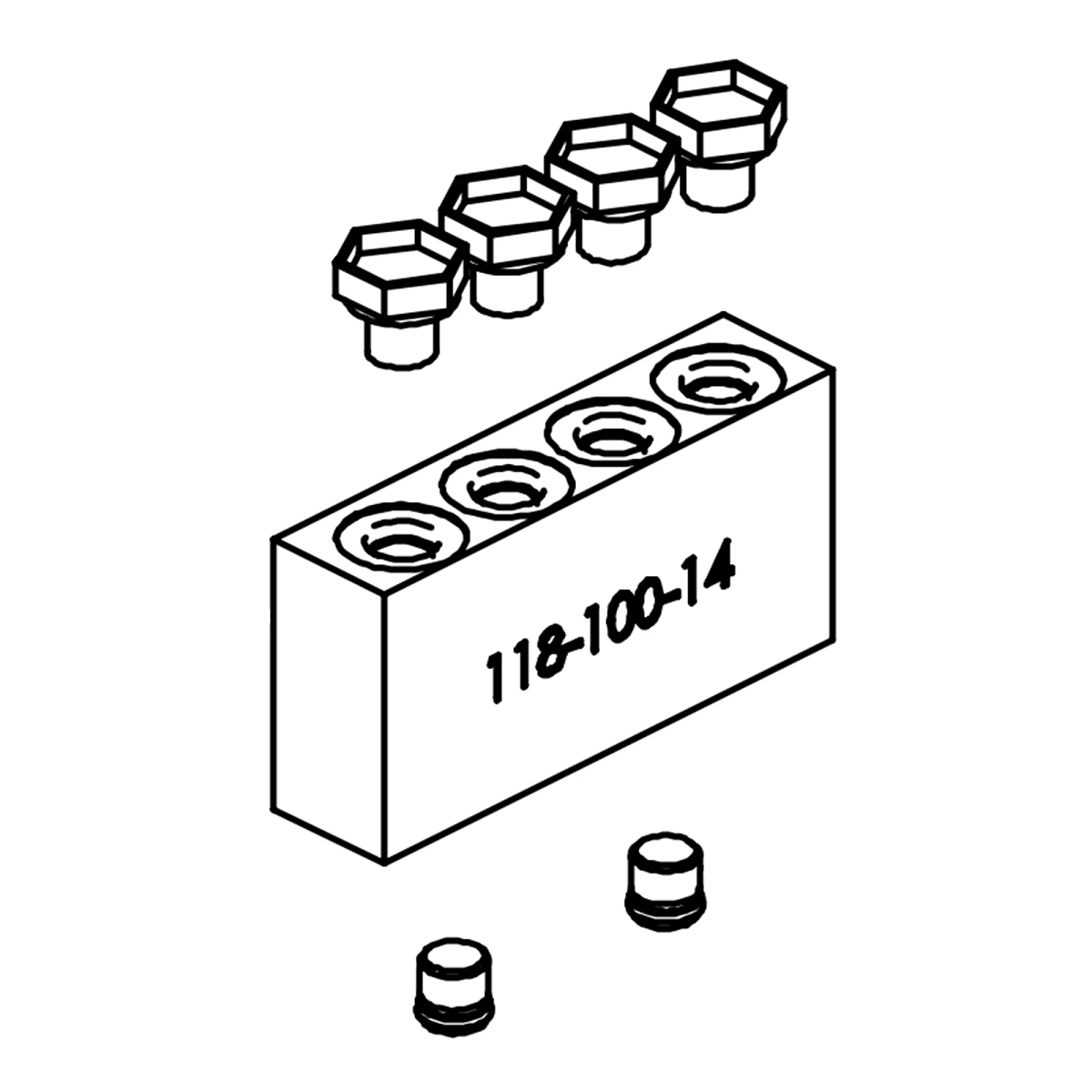 Manifold, Hydraulic, 6 Port, -04 Or