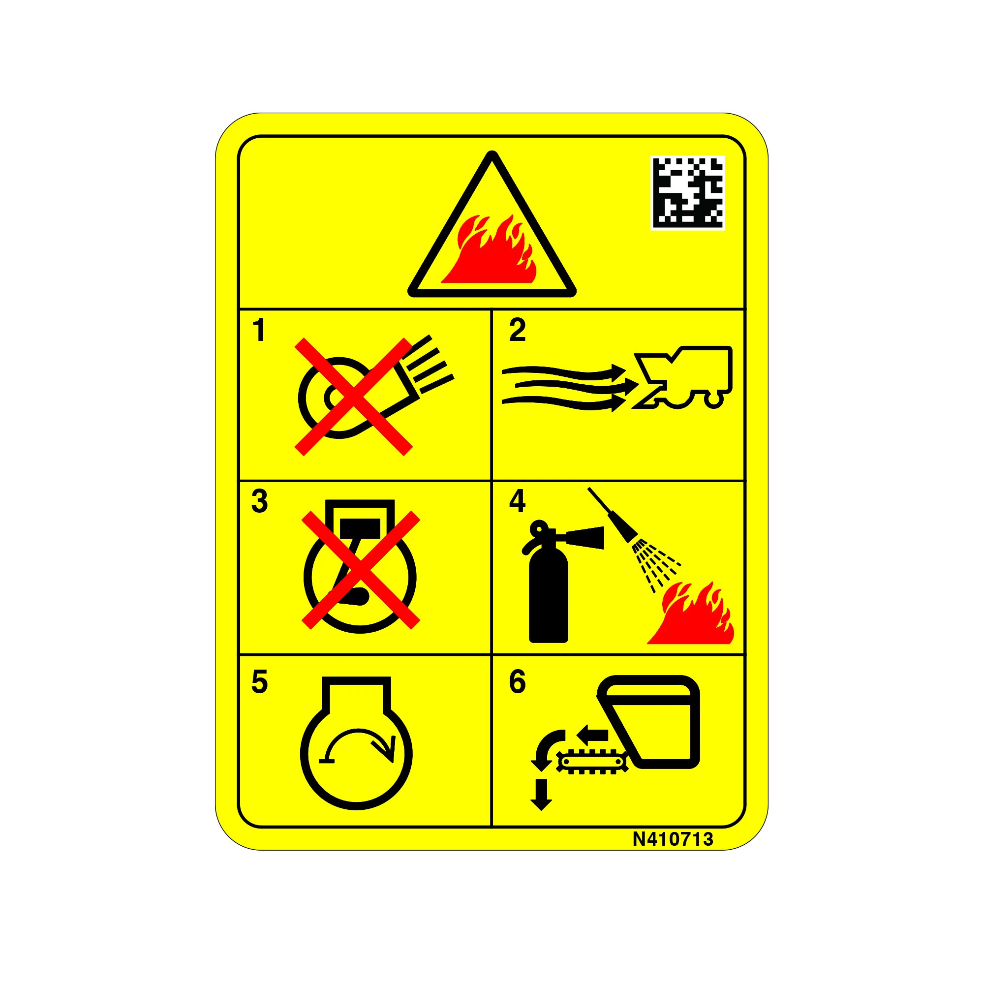 John Deere Caution Fire Label - N410713