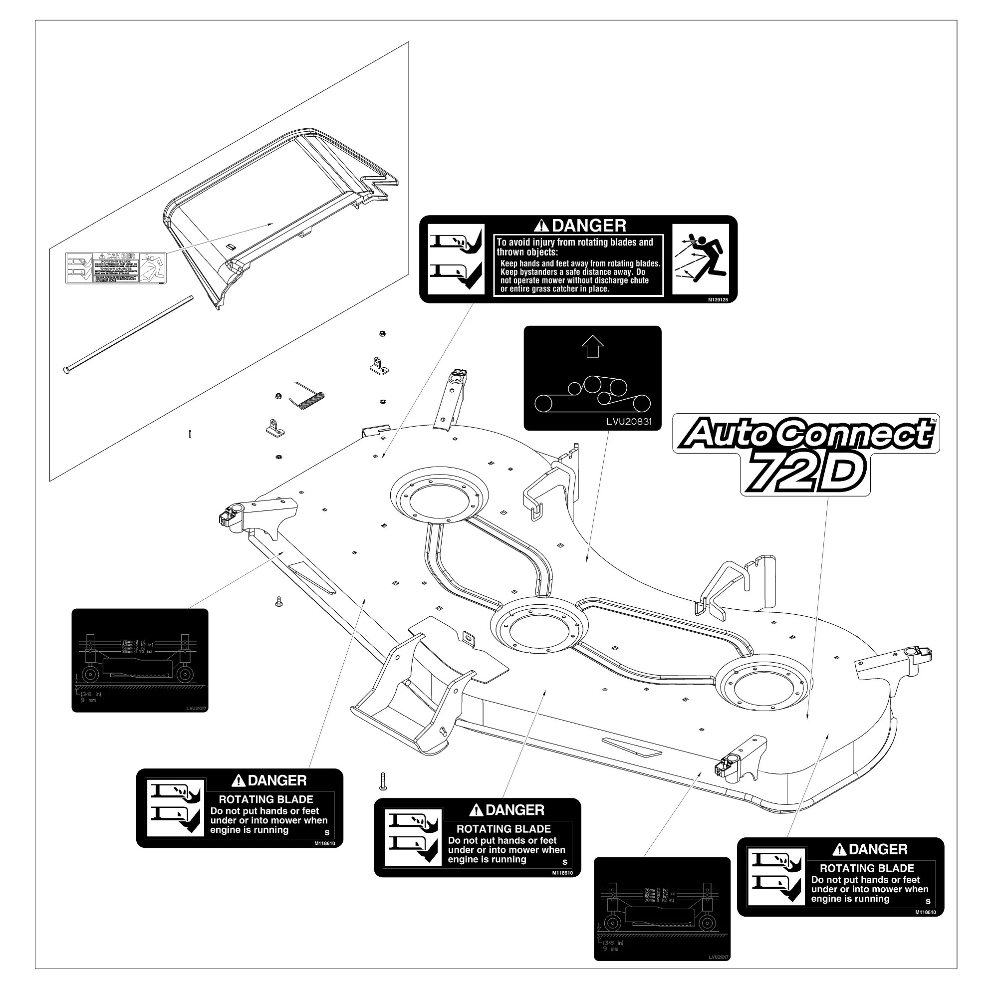 John Deere Mower Deck, 72D Inch - LVA21022