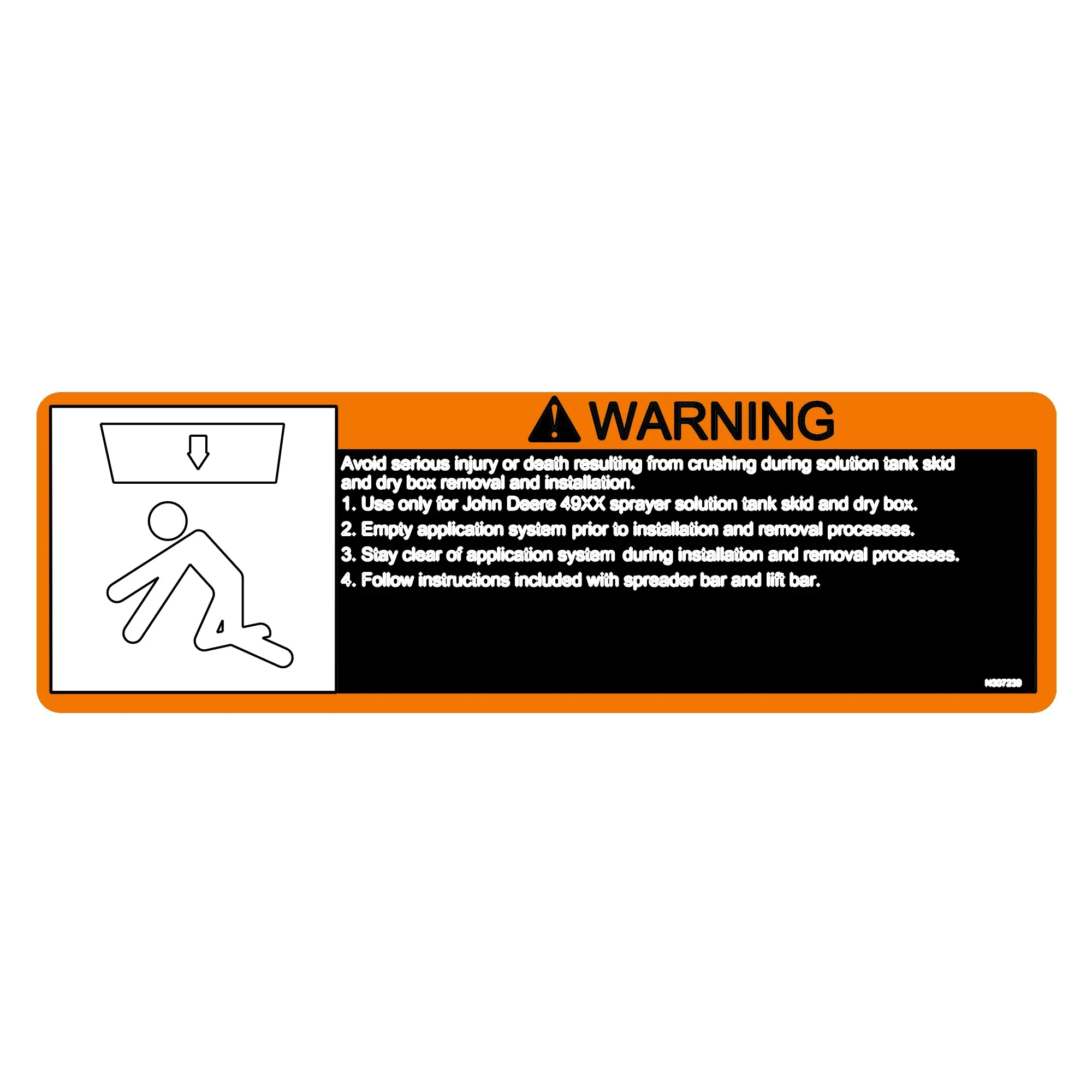 John Deere Lift bar Warning Decal - N316836