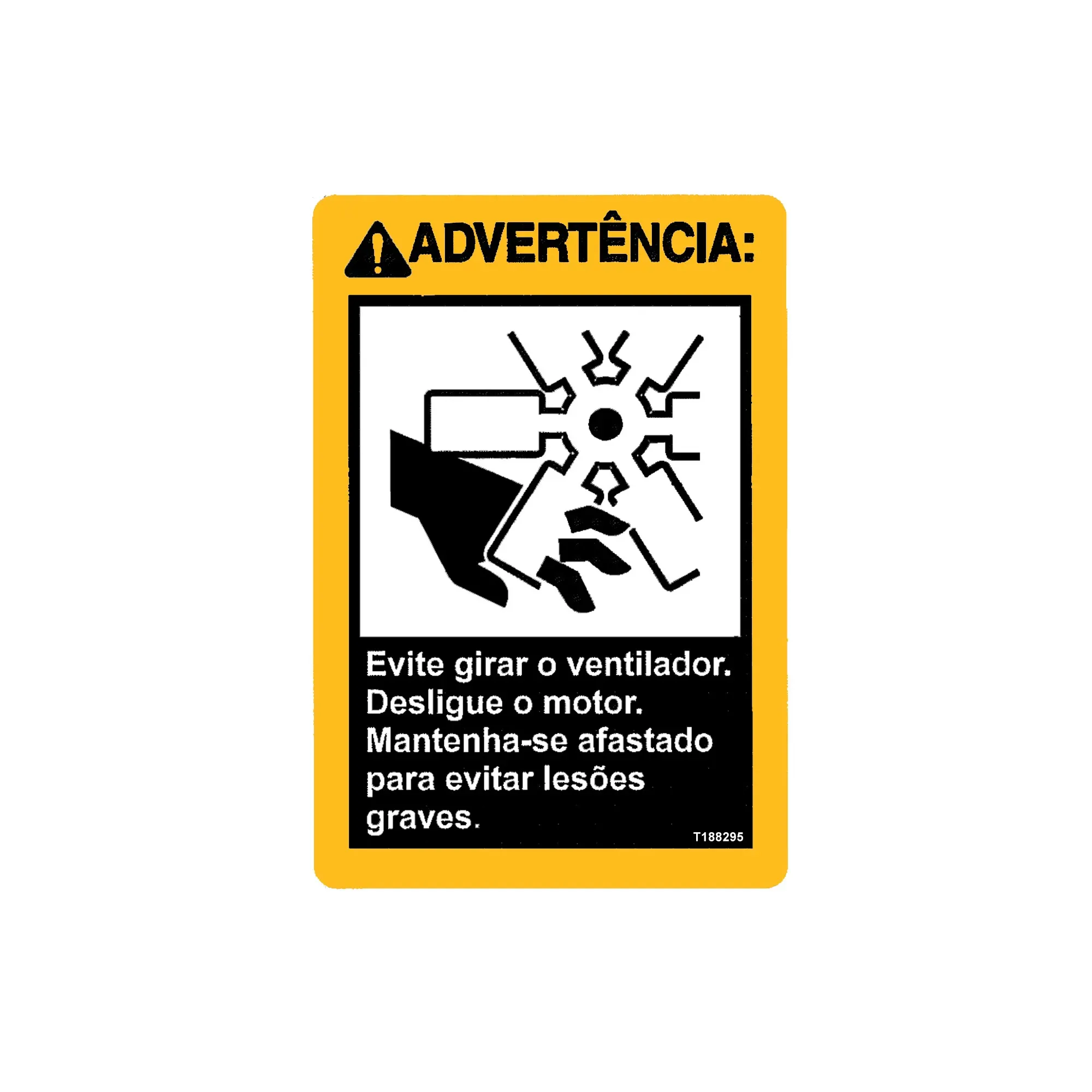 John Deere Fan Warning Label, Portuguese - T188295