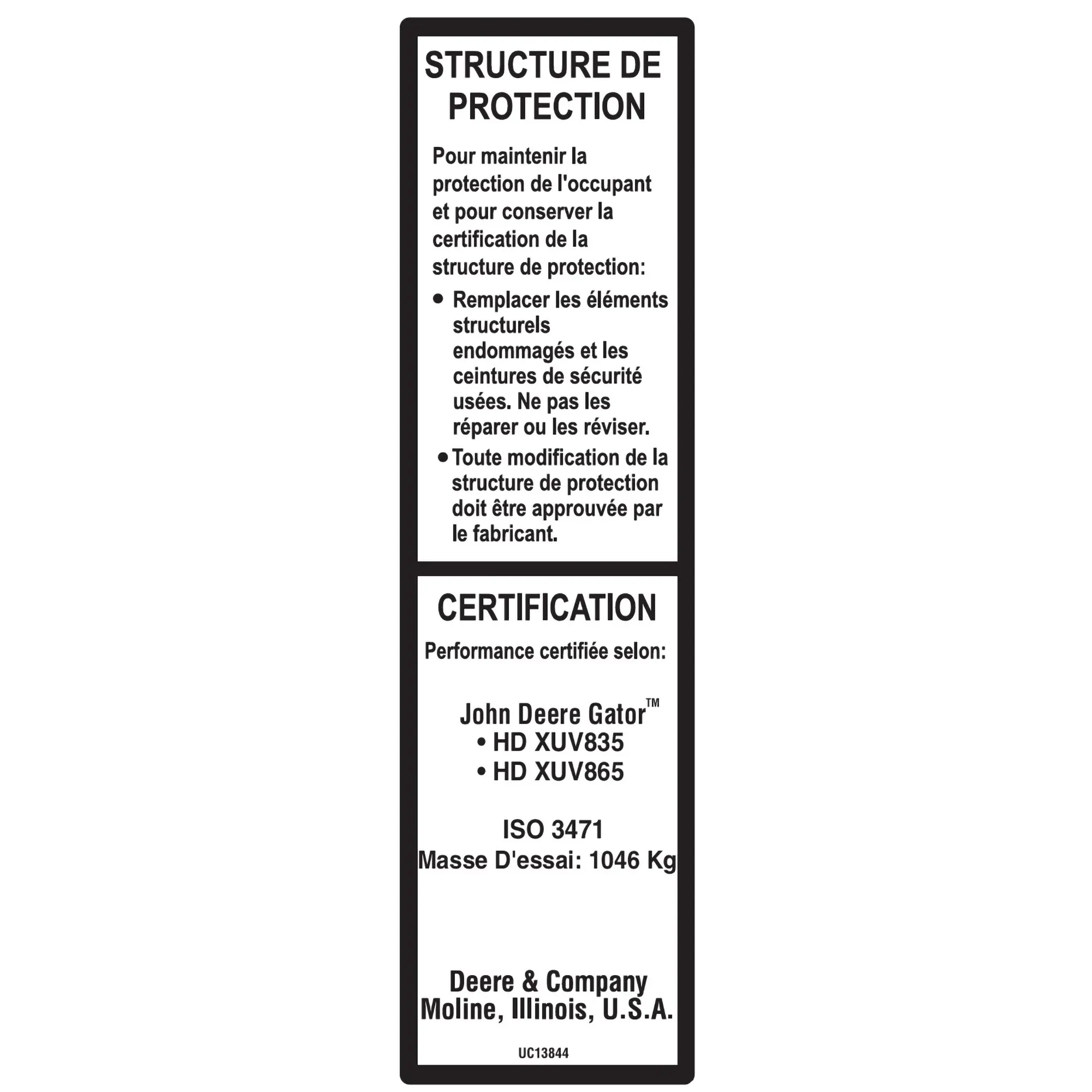 John Deere Safety Sign - UC13844