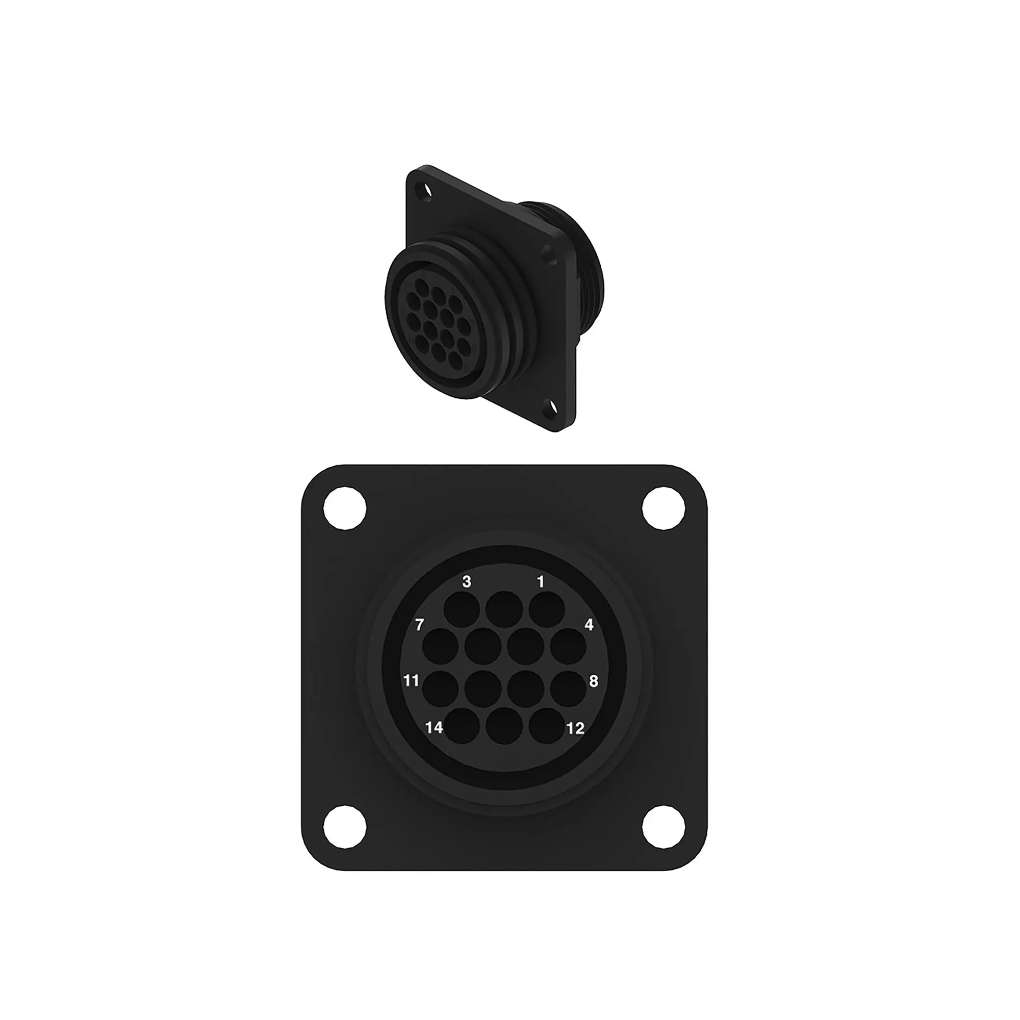 John Deere Black Electrical Connector Housing, Cavities 14 - 57M7823