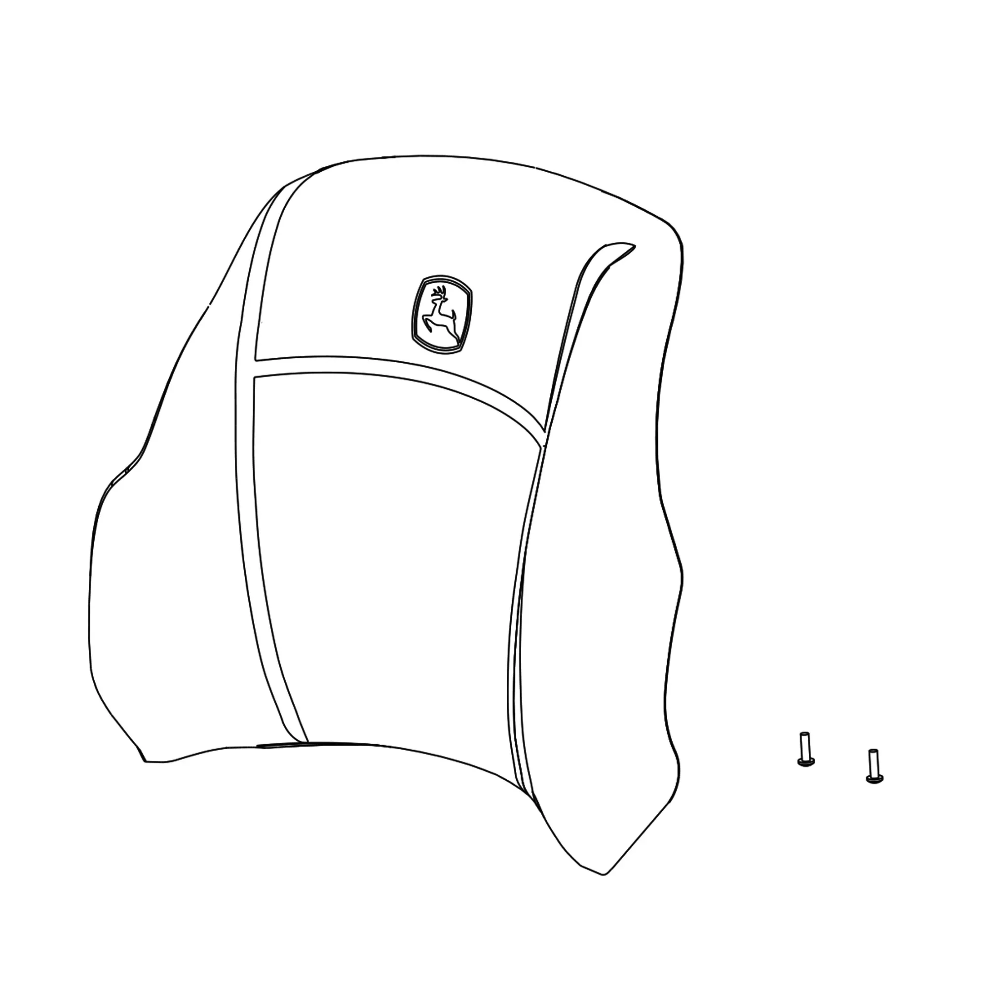 John Deere Charcoal Gray Back Cushion Seat Kit - AT522526
