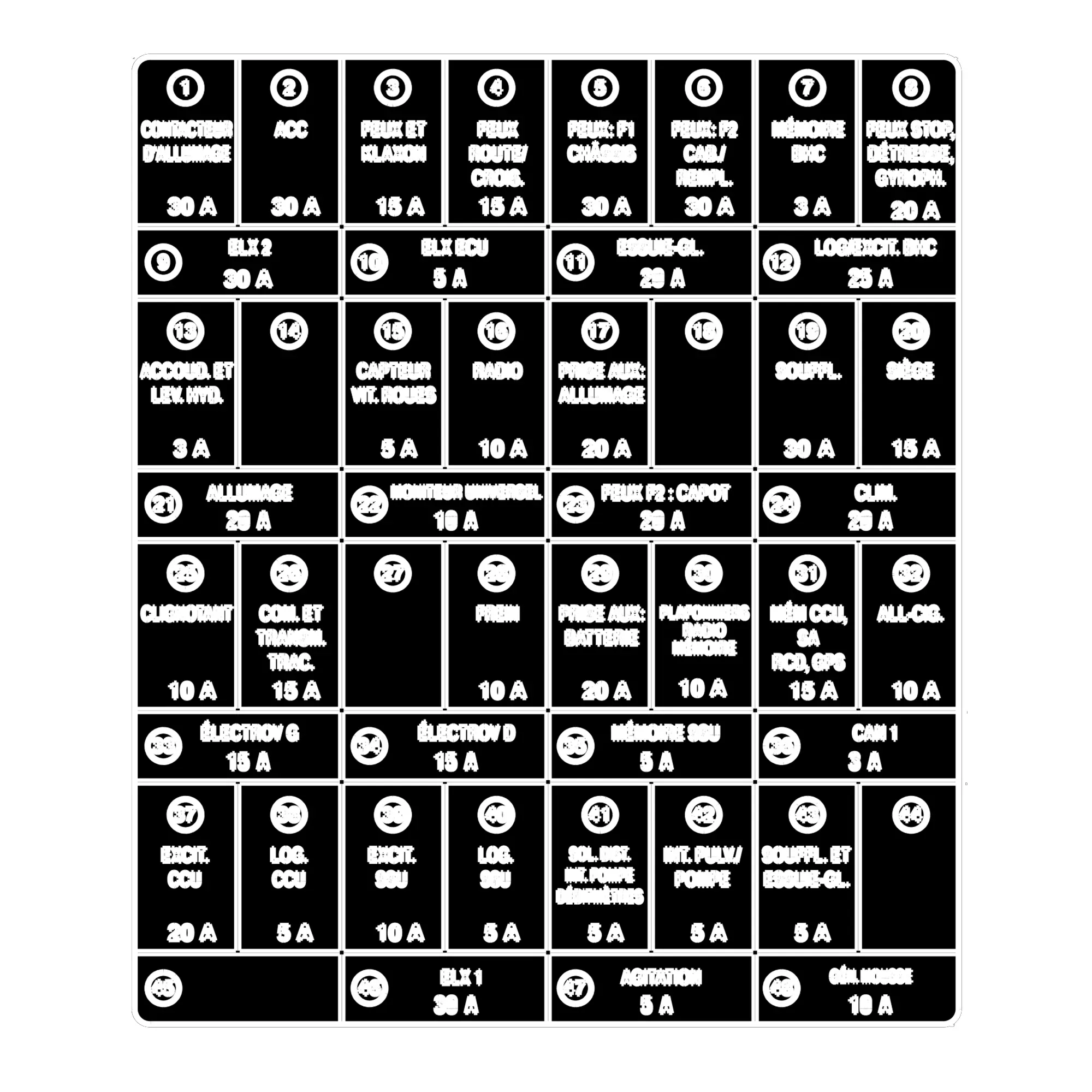 John Deere Electrical Load Center Label - N319710