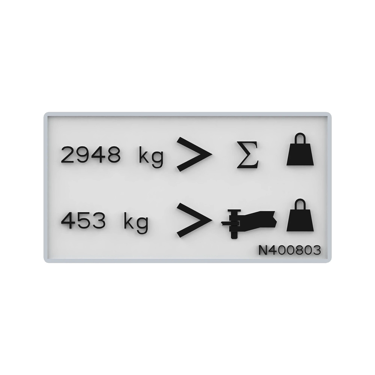 Safety Sign, Text Free Rear Hitch W