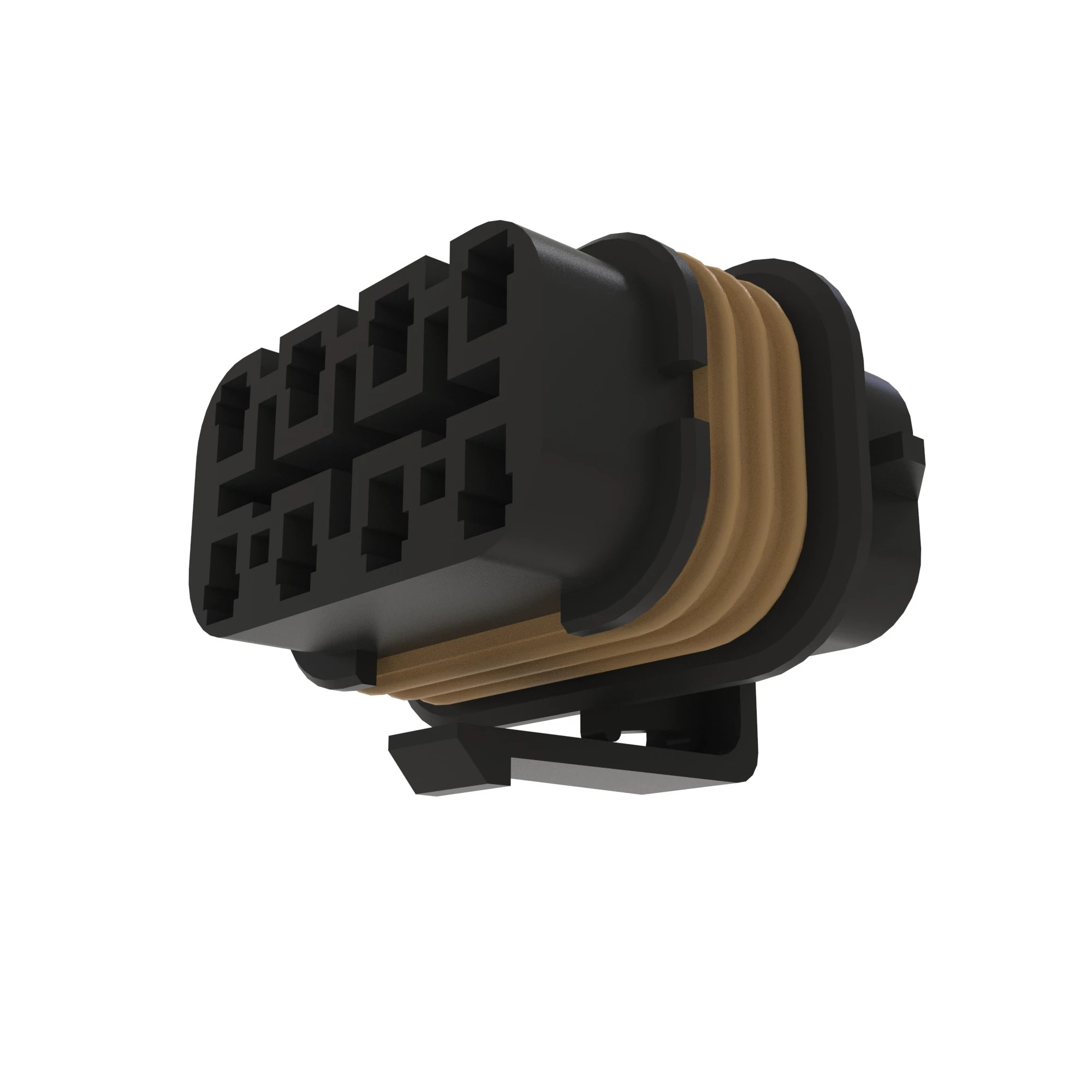 John Deere Brown Internal Electrical Connector Housing, 6 Cavities - 57M8990