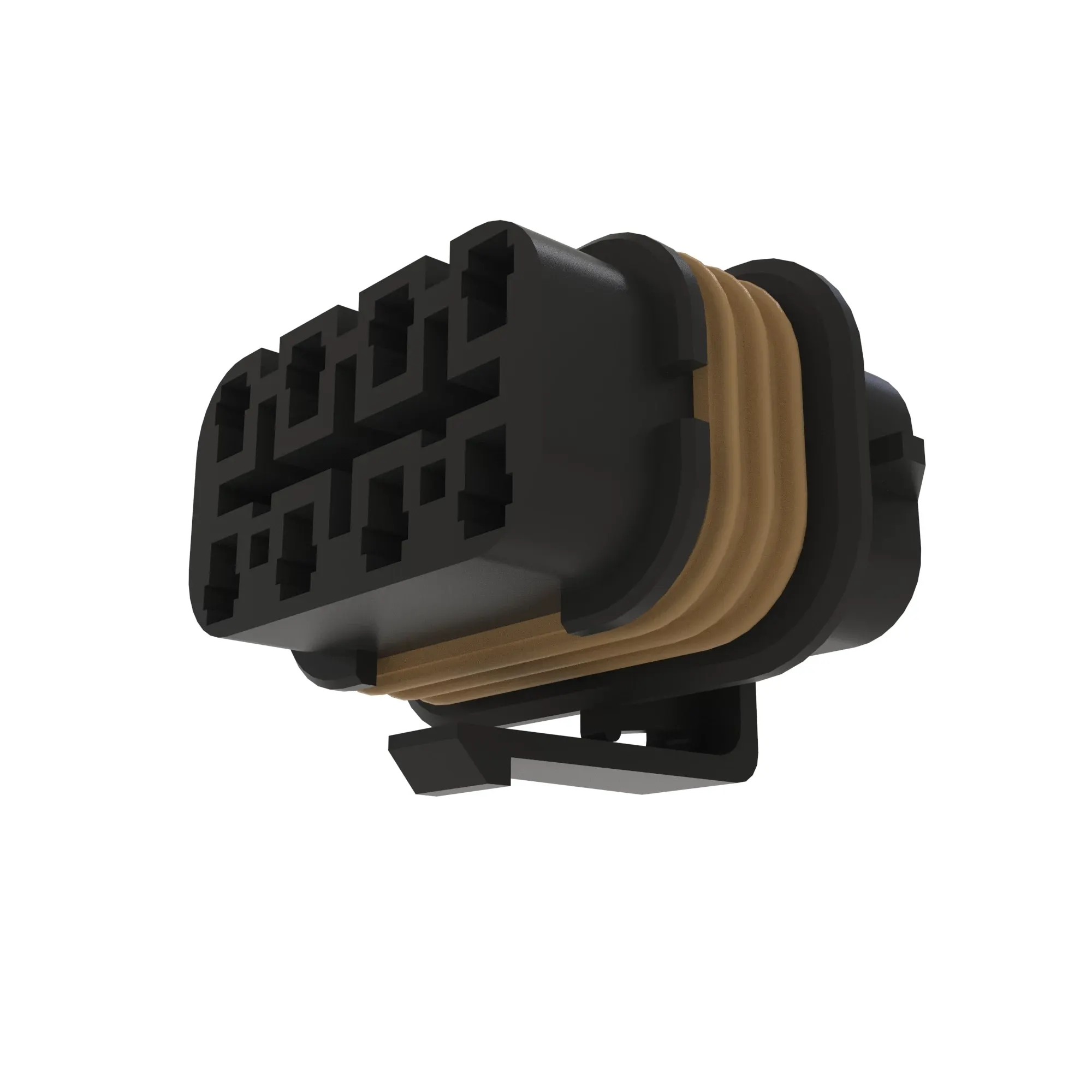 John Deere Brown Internal Electrical Connector Housing, 6 Cavities - 57M8990