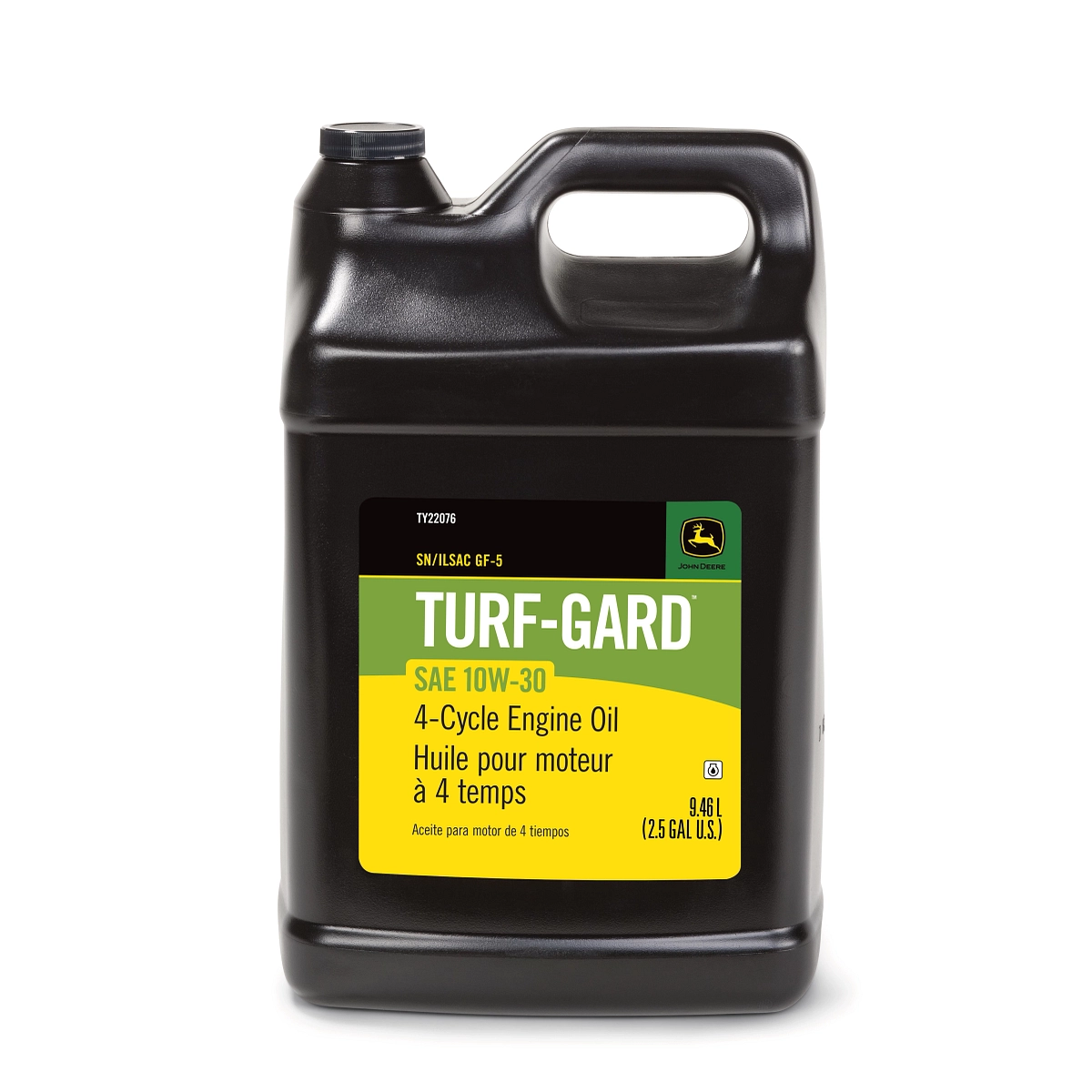 John Deere 4-Cycle Engine Oil, Turf-Gard™, SAE 10W-30, API SN/GF5, 9.46 Liter (2.5 Gallon) - TY22076