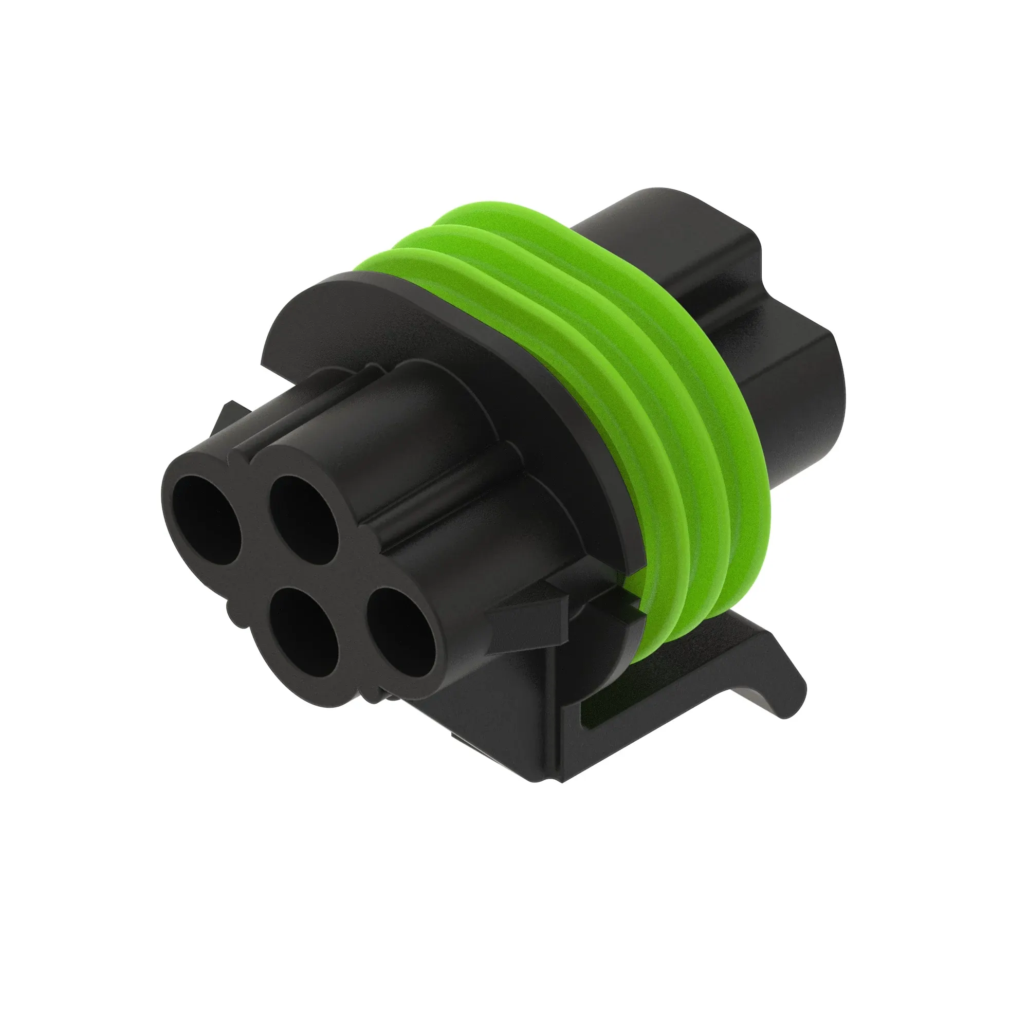 John Deere Black External Electrical Connector, 4 Cavities - 57M7349