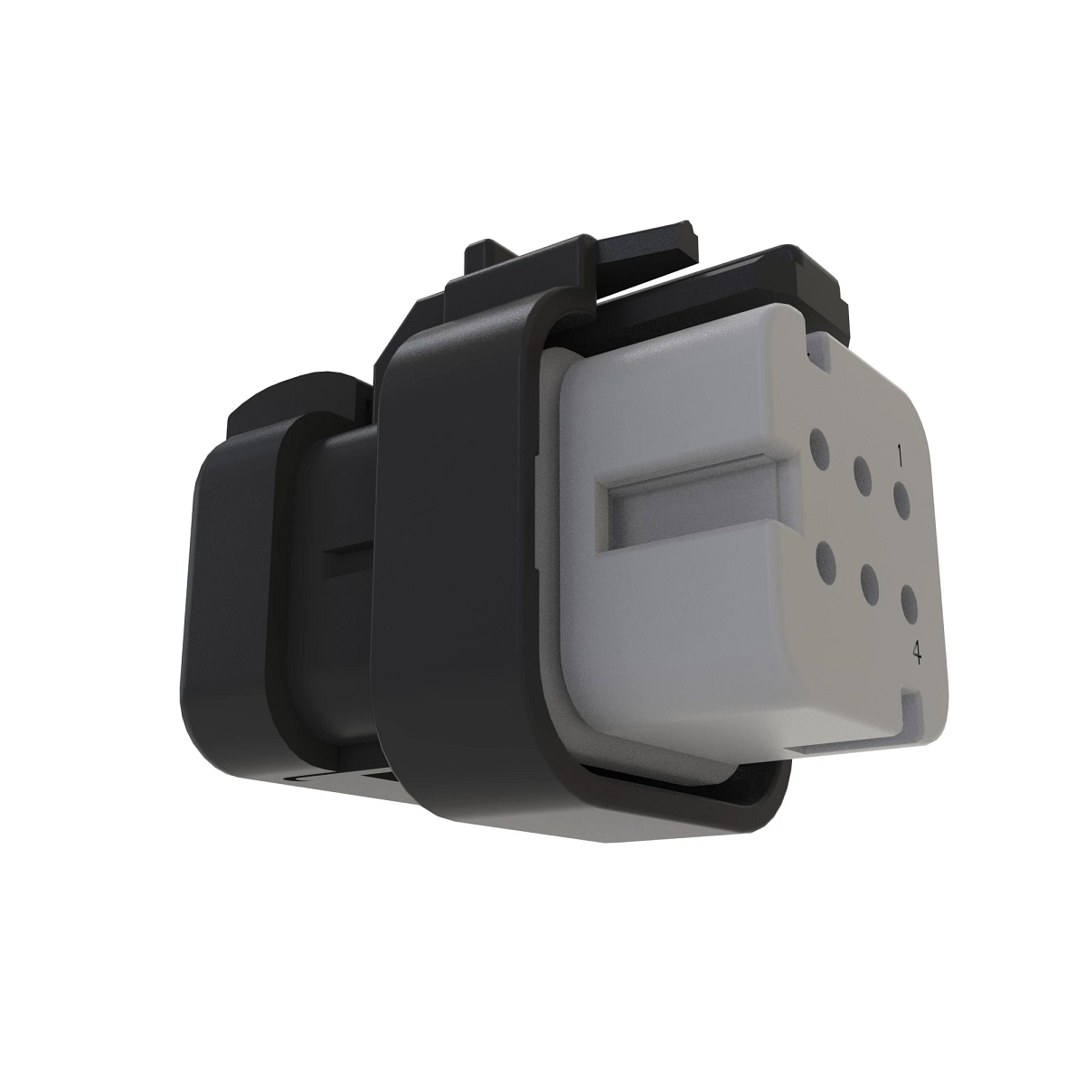 Tyco AMPSEAL16 6W Rcpt Sld Gry Plst