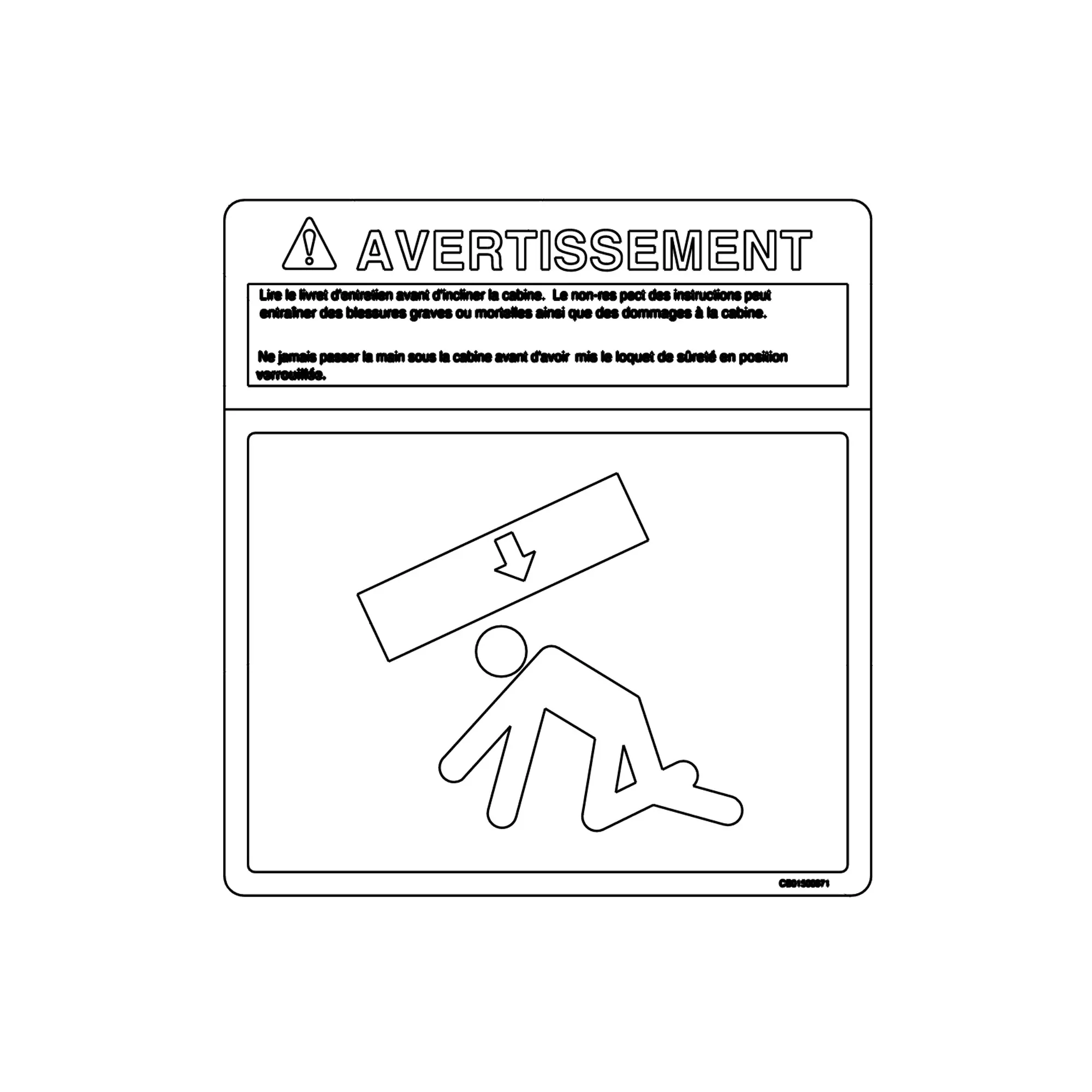 Decal-Cab Tilt Warning French