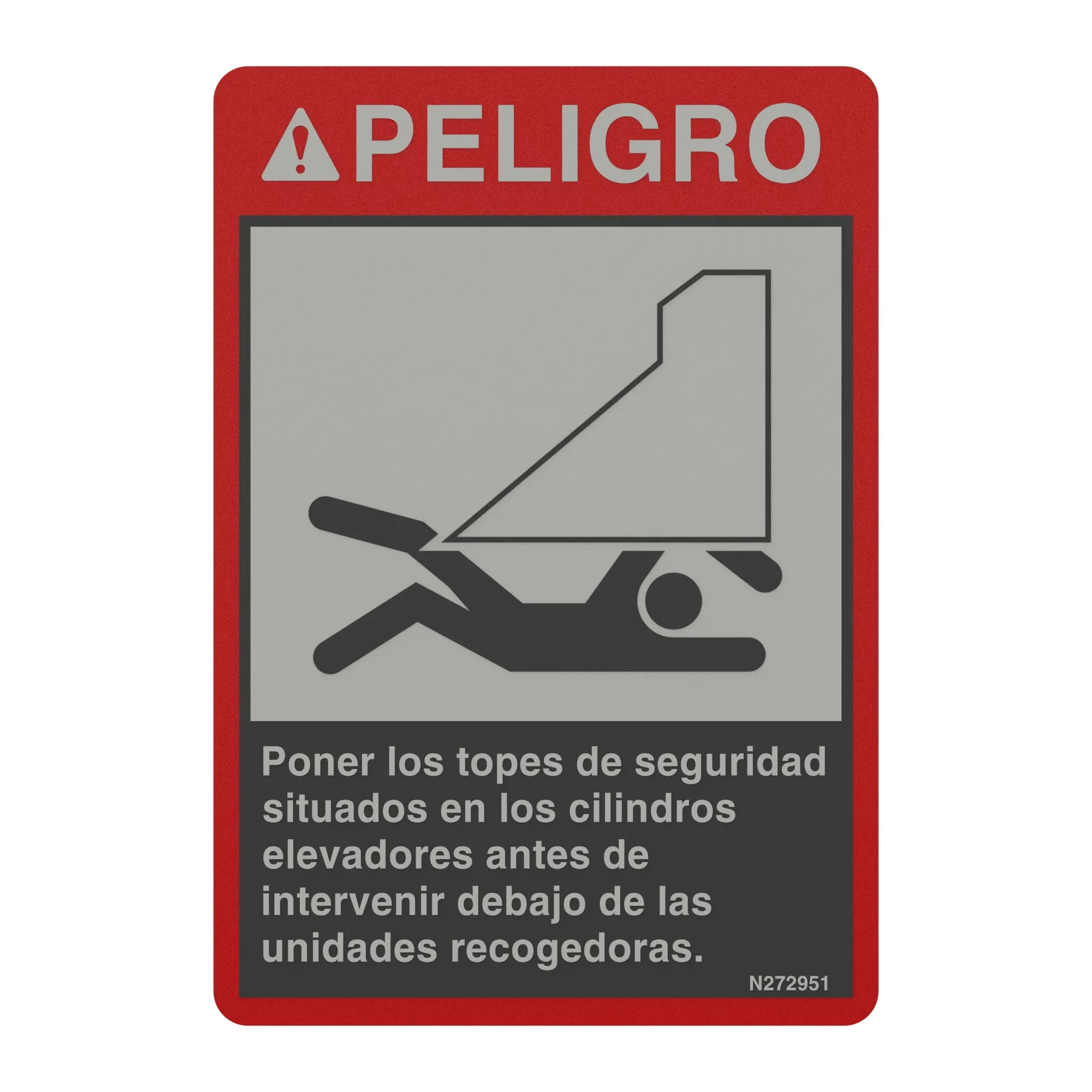 John Deere Unit Danger Decal, Spanish - N272951