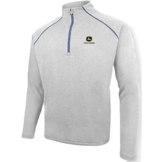 C&F Heathered White Quarter Zip