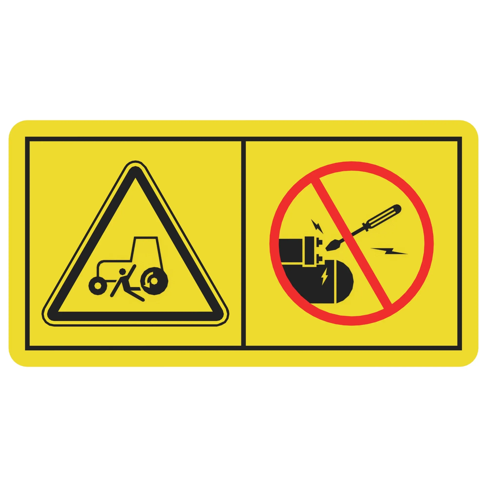 John Deere Safety Sign, Starter Bypass Warning - DZ104590
