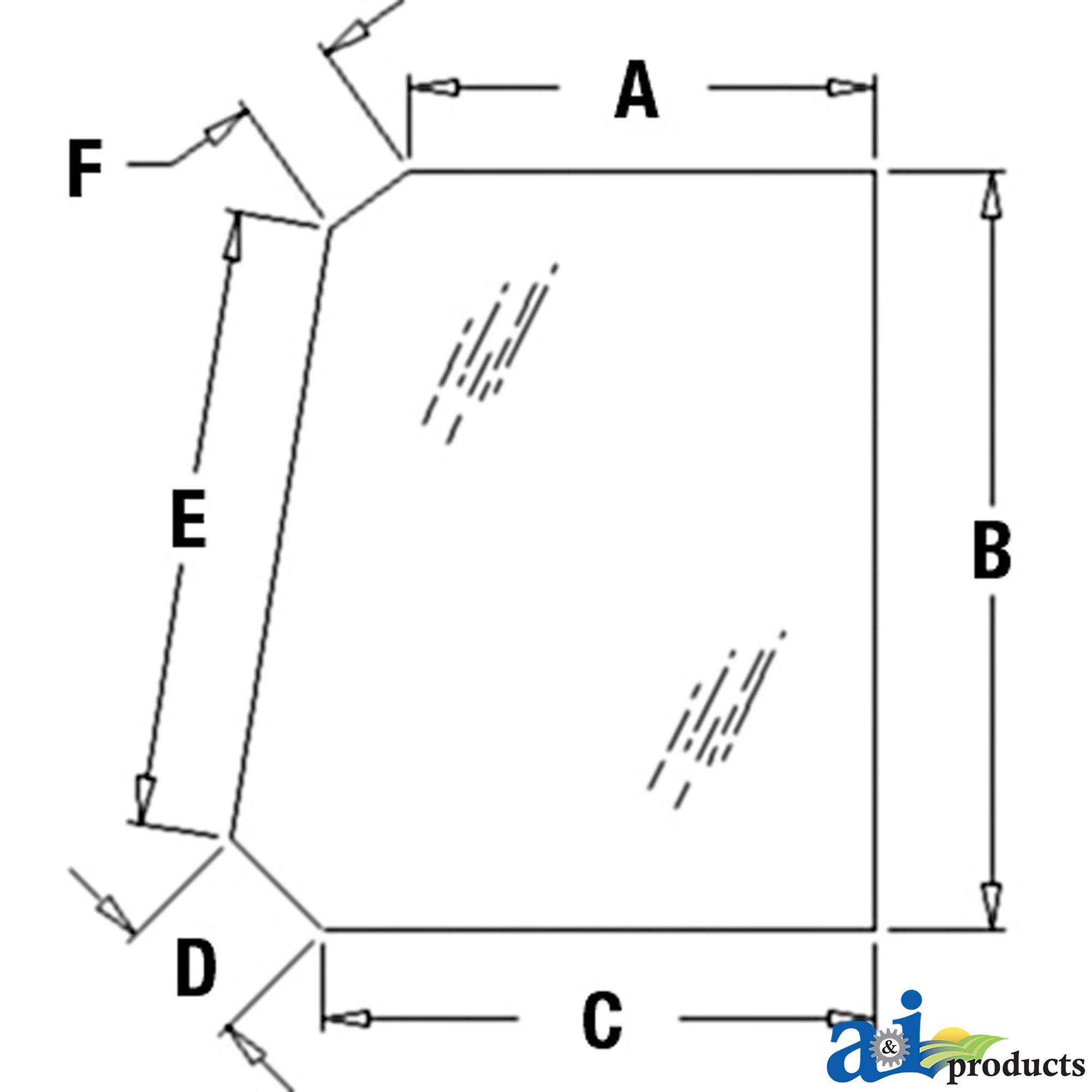 A&I Products Upper Door Windowpane - A-T164707