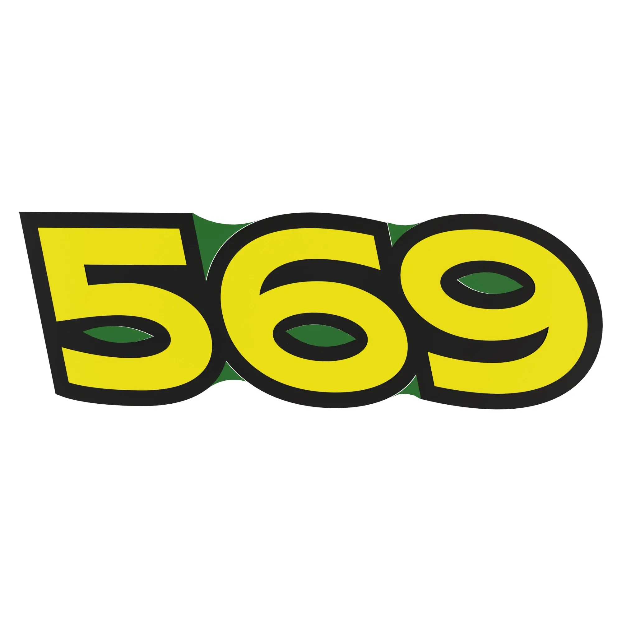 John Deere 569 Model Number Label, Right Side - FH311139