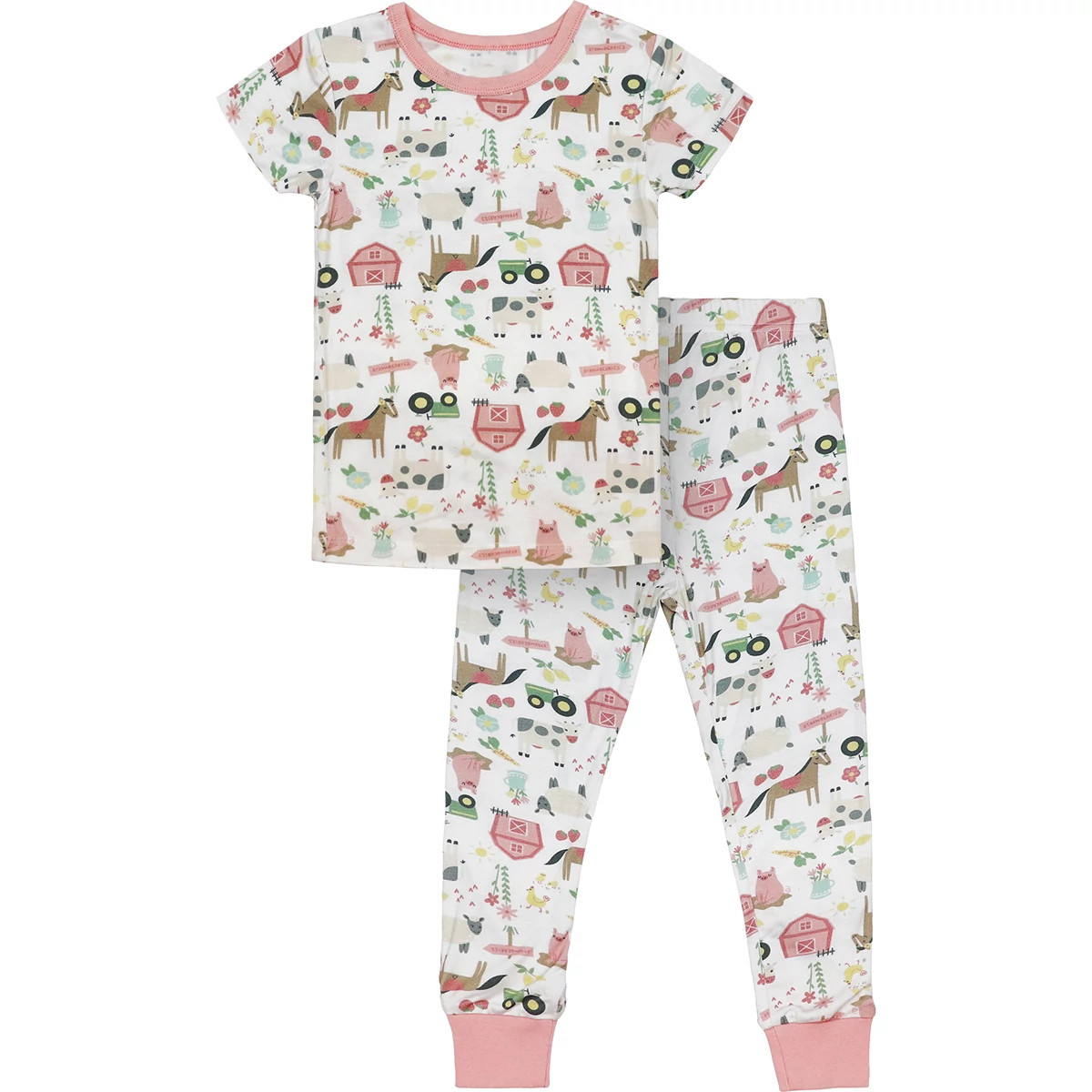 Toddler Pink Barn and Farmland PJ Set