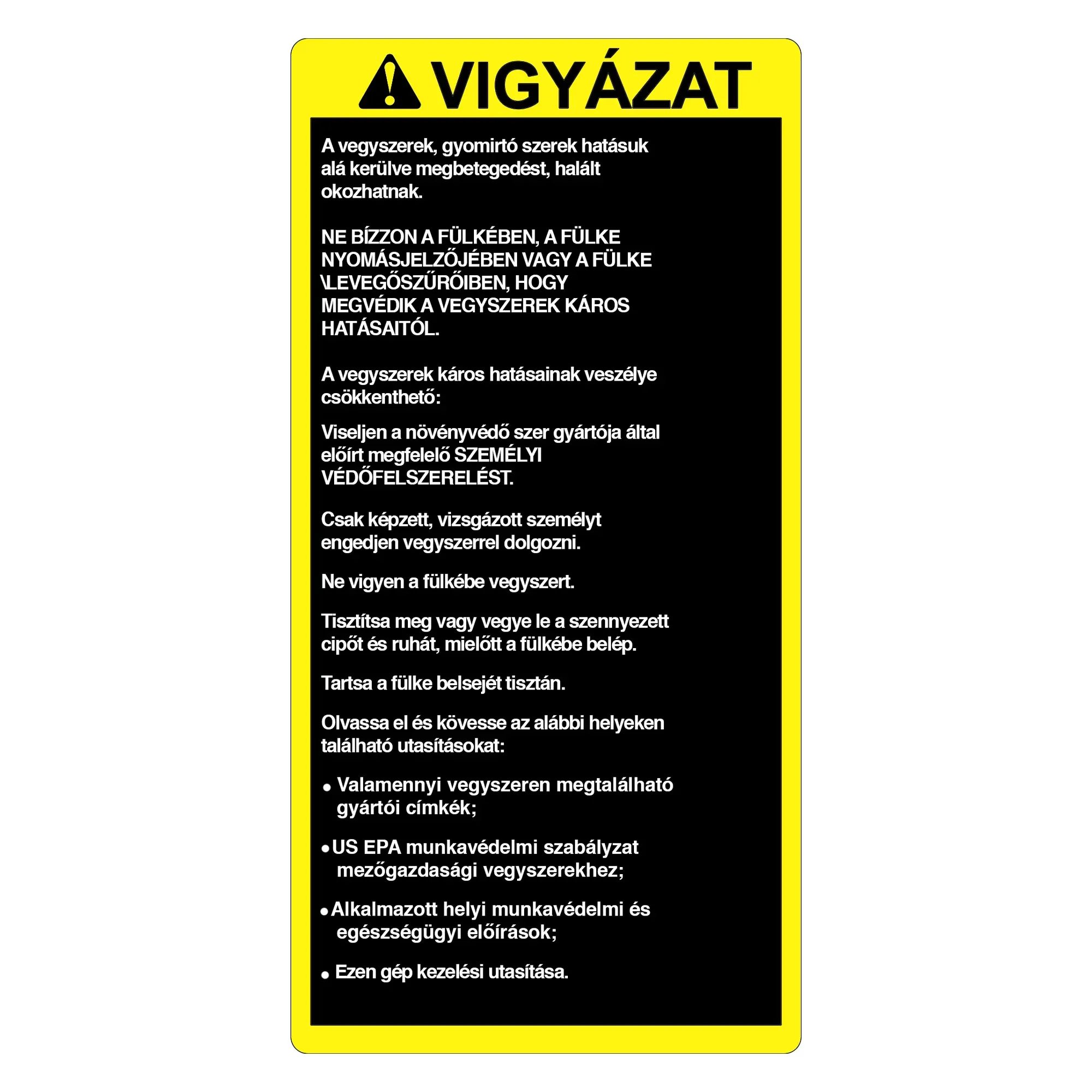 John Deere Caution Label, Hungarian - N307955